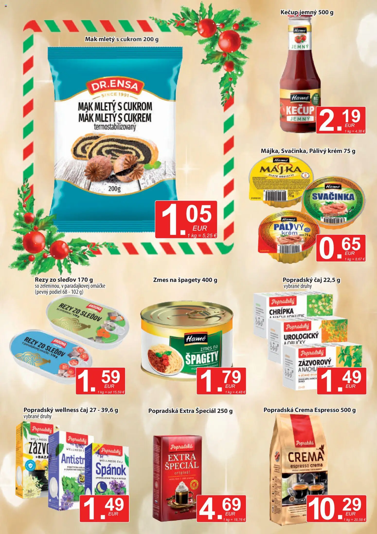 Nové CBA Verex akcie – leták je platný od 01.12.2025 | Strana: 7 | Produkty: Čaj, Kečup, Mak, Špagety