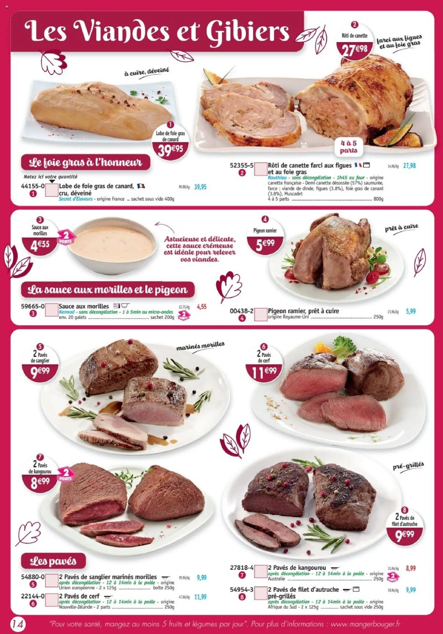 {H1} | Page: 14 | Produits: Foie Gras de Canard, Poêle, Lobe de foie gras, Viande
