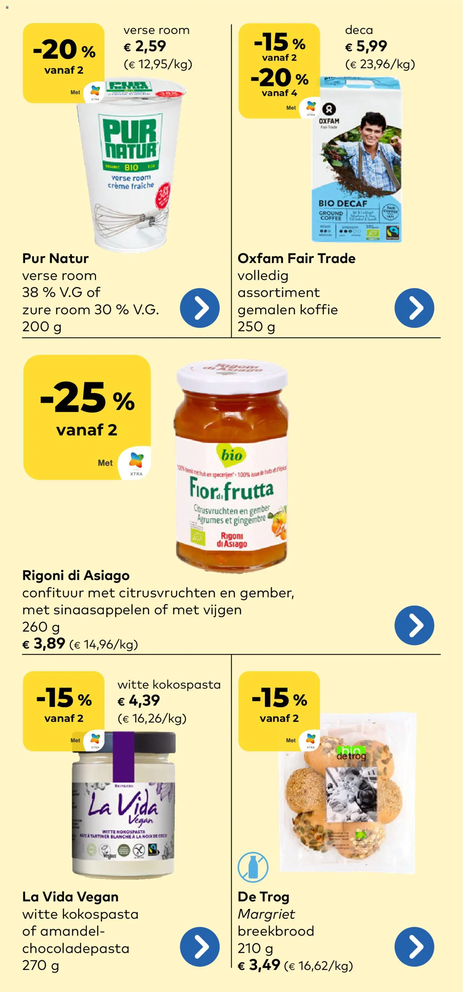 {H1} | Pagina: 11 | Producten: Zure room, Gember, Crème, Koffie