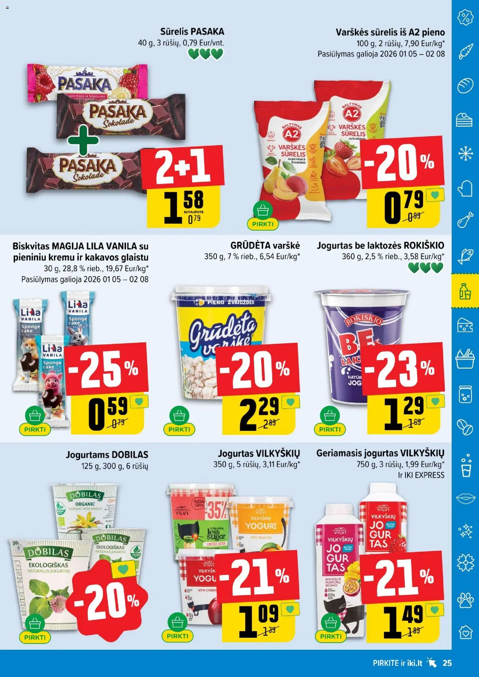 IKI akcijos nuo 01.05.2026 | Puslapis: 25 | Prekių: Sūrelis, Jogurtas, Varškė
