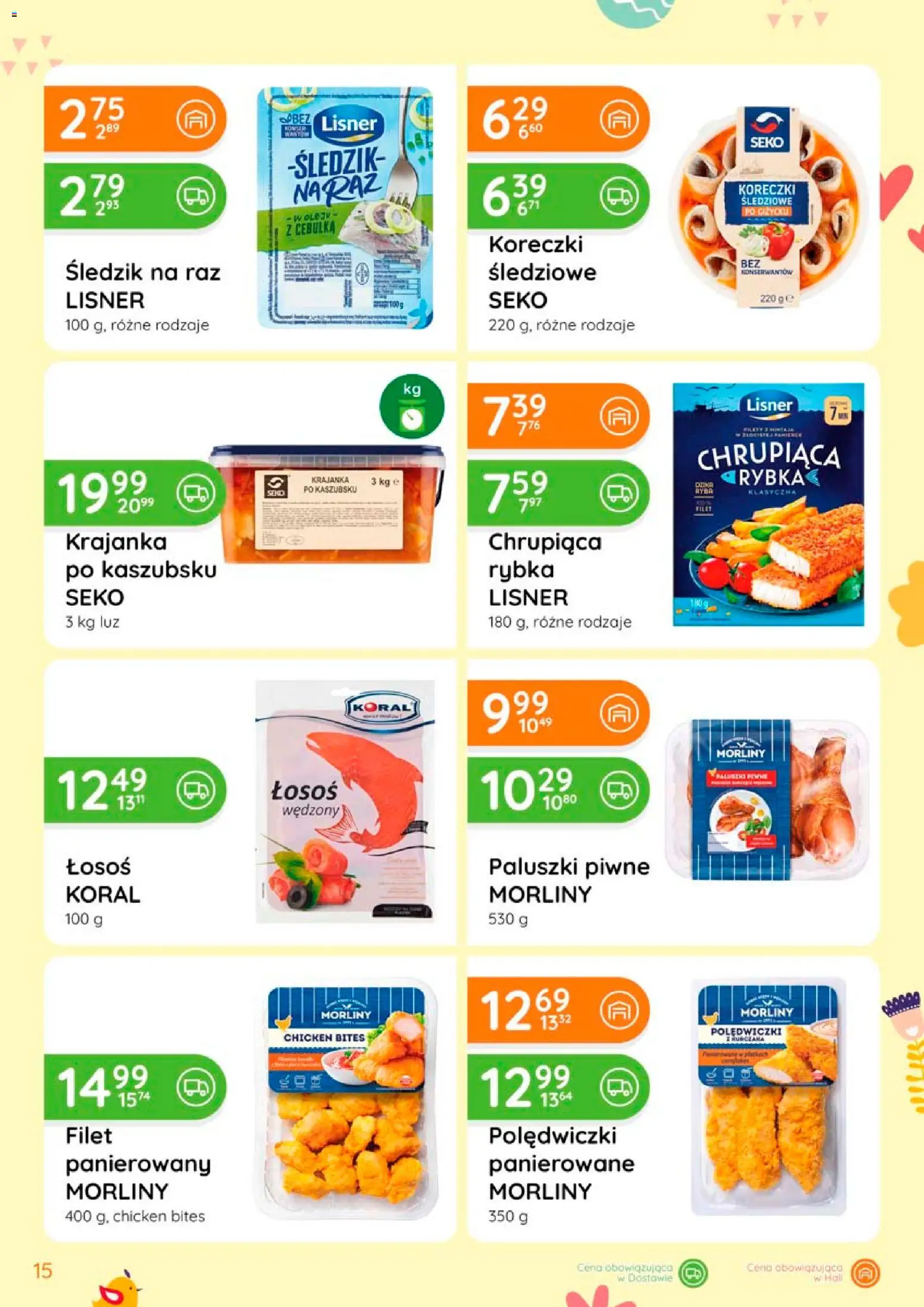 Eurocash gazetka - Oferta Produktowa od 05.03.2026 | Strona: 15 | Produkty: Łosoś, Paluszki, Ryba