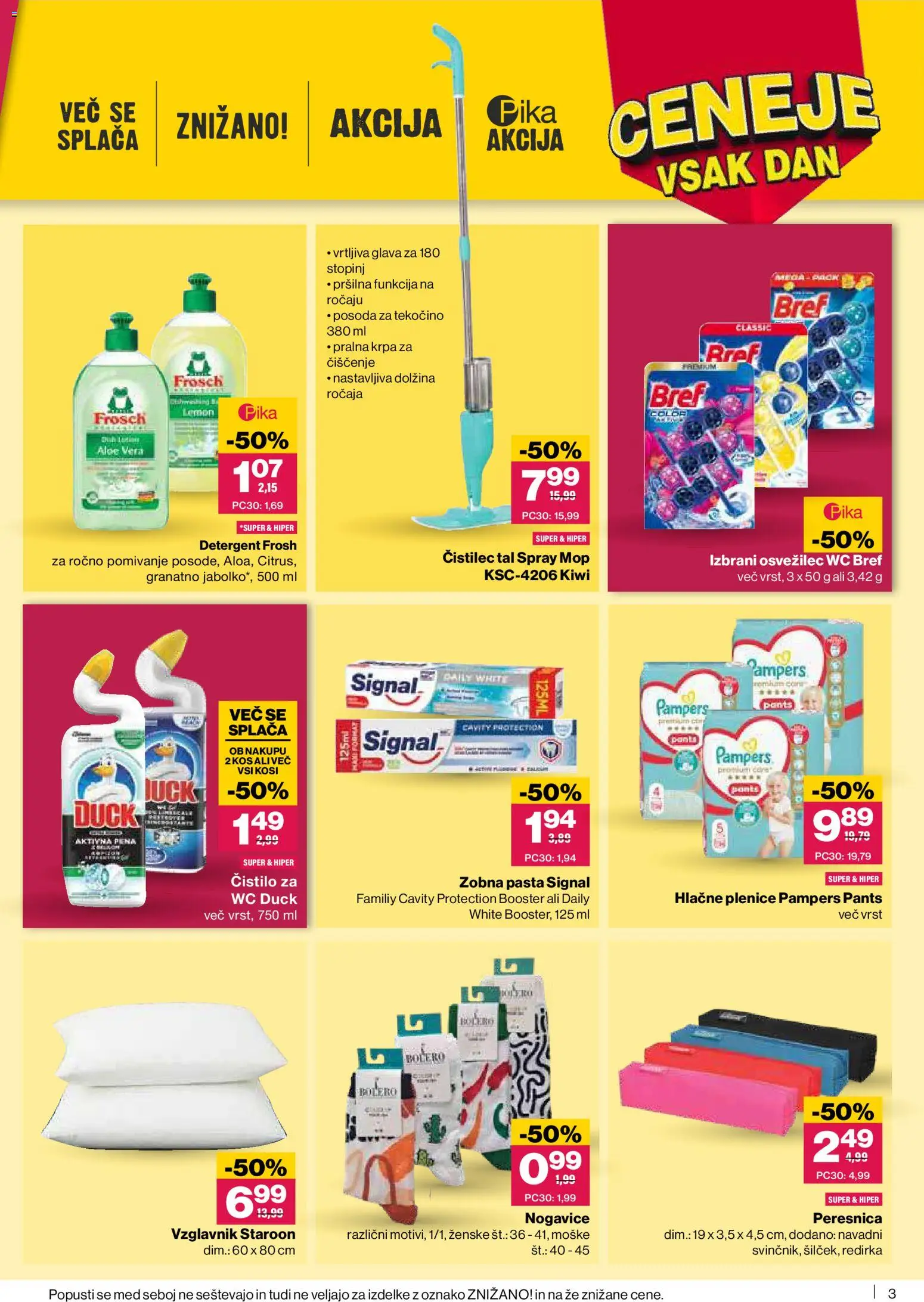 Novi Mercator katalog ponudbe – veljaven od 08.01.2026 | Stran: 3 | Izdelki: Plenice, Vzglavnik, Zobna pasta, Detergent