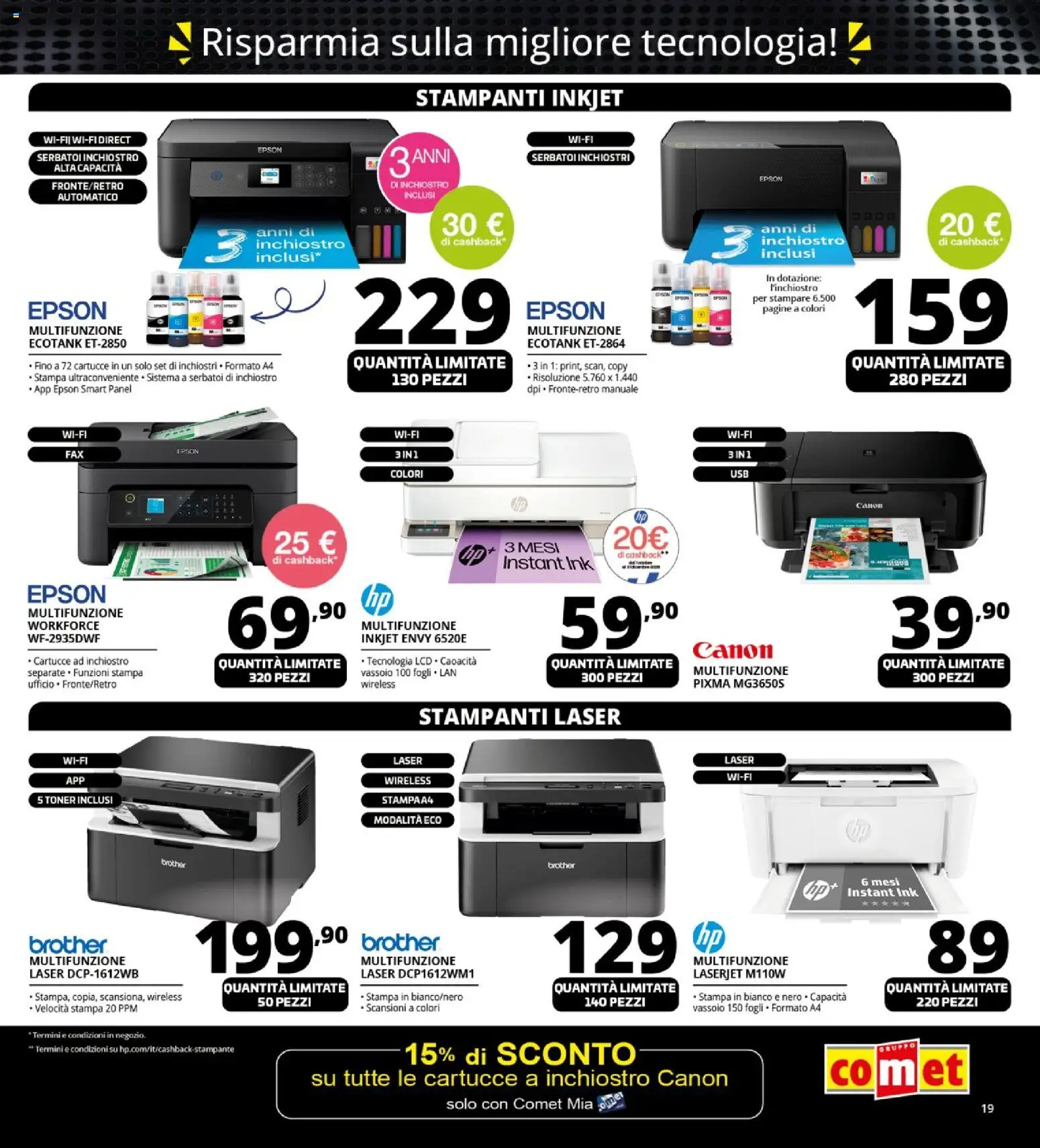 Volantino Comet del 13.11.2025 | Pagina: 19 | Prodotti: Toner, Stampa, Vassoio