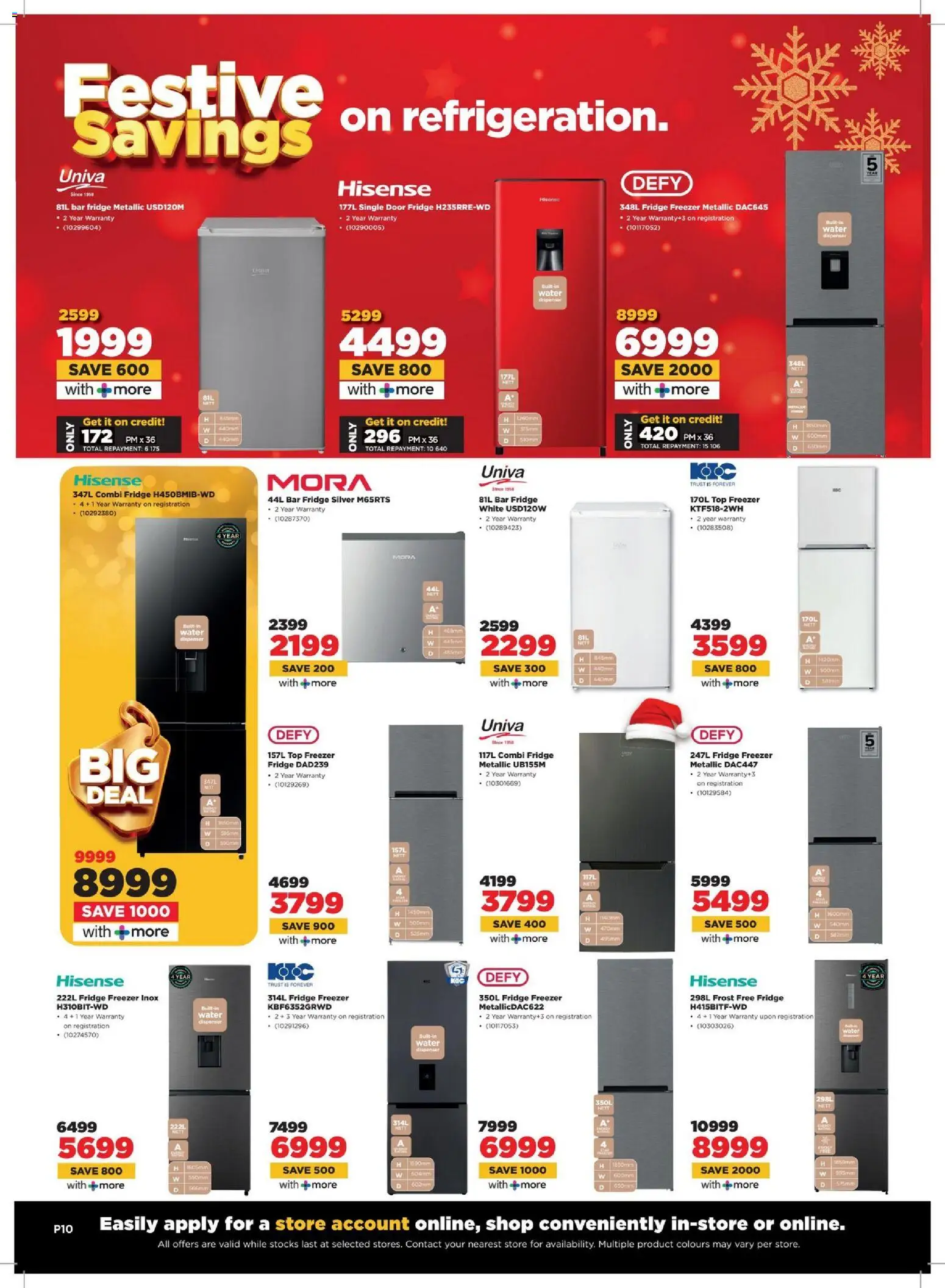 New HiFi Corp catalogue – valid from 17.12.2025 | Page: 10 | Products: Freezer, Freezer fridge, Fridge, Water