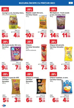 Ofertele Carrefour valabile de la 08.01.2026 | Pagină: 27 | Produse: Migdale, Covrigei, Cocktail, Tortillas