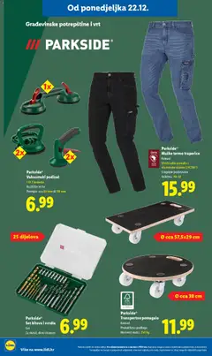 Parkside® Muške termo traperice, Komad. Visoki udio pamuka i elastansko vlakno (LYCRA®). S toplom podstavom. Veličina: 48-58 - Pregled kataloga iz trgovine Lidl, vrijedi od 15.12.2025 | Stranica: 102 | Proizvodi: Traperice, Parkside