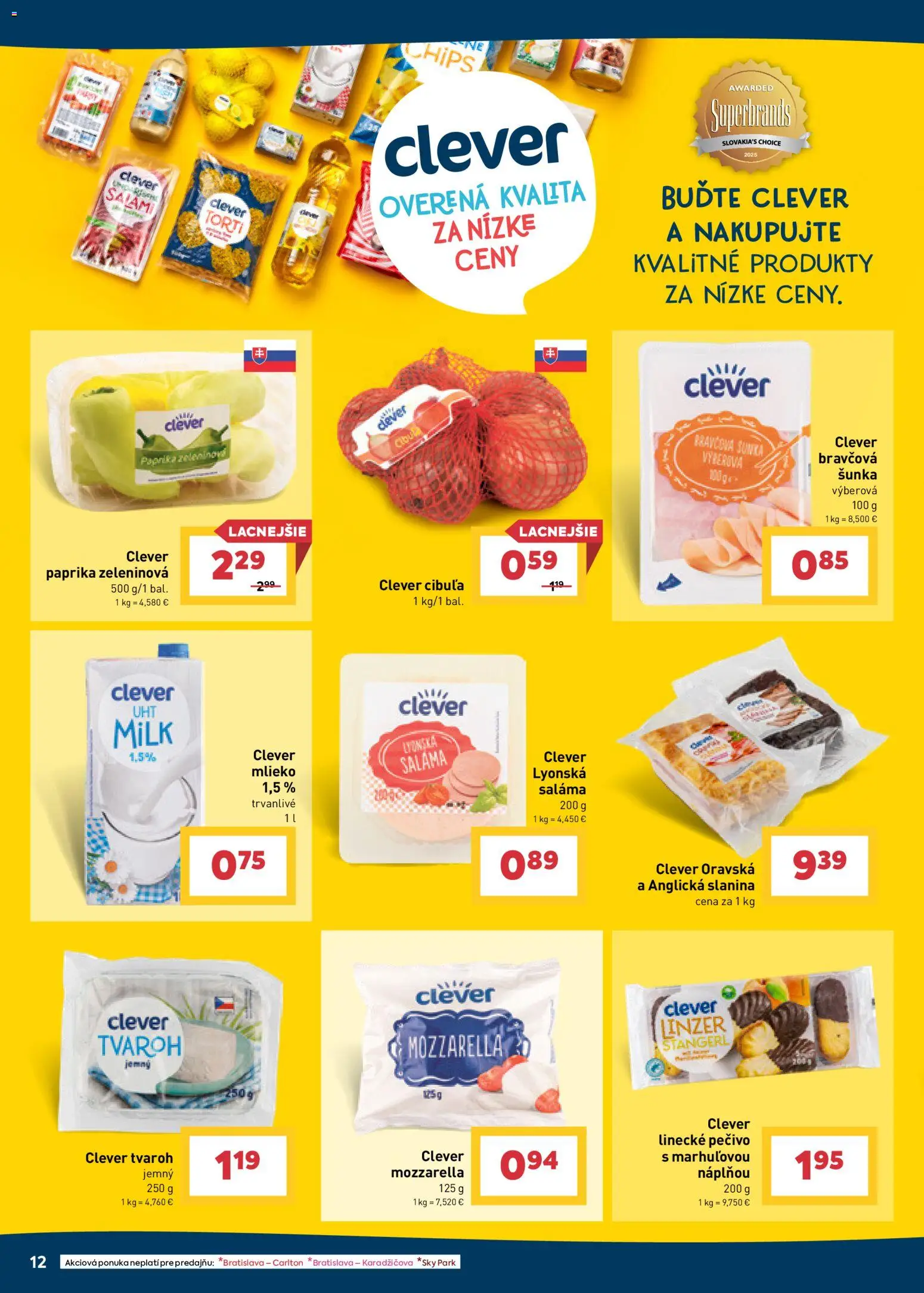 Nové Billa akcie – leták je platný od 14.01.2026 | Strana: 12 | Produkty: Mlieko, Šunka, Mozzarella, Cibuľa