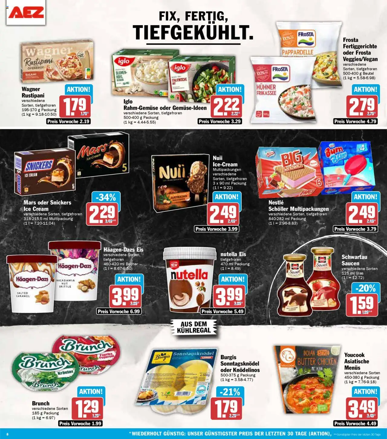 AEZ - Prospekt – gültig ab 08.09.2025 | Seite: 8 | Produkte: Butter, Mars, Nutella, Fertiggerichte