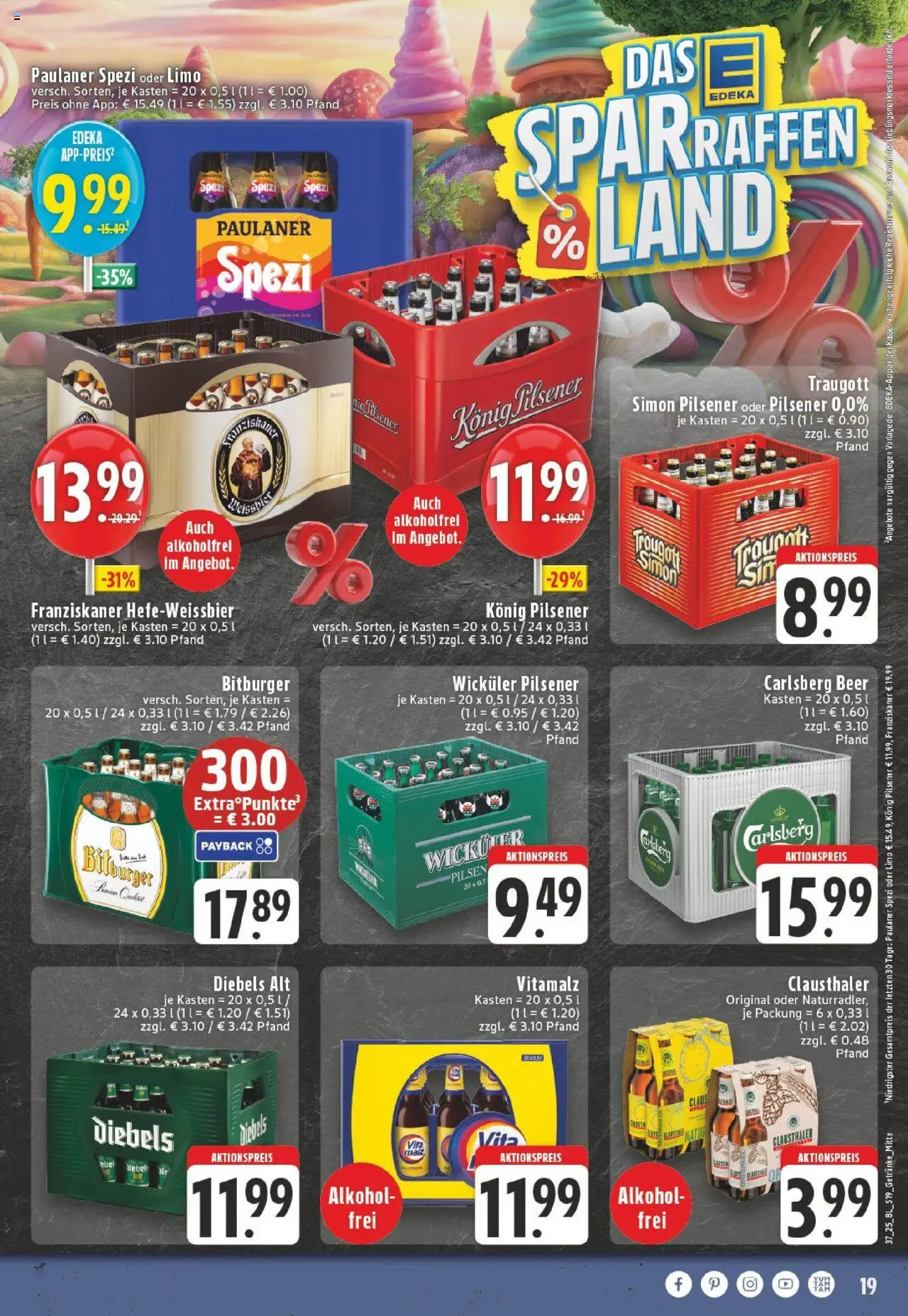 Edeka prospekt Wesel-Ginderich	 – gültig ab 07.09.2025 | Seite: 19 | Produkte: Franziskaner, Konig pilsener, Paulaner spezi, Paulaner
