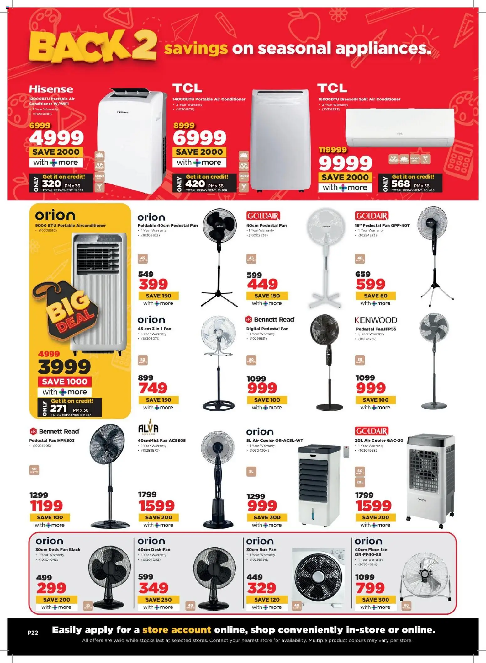 New HiFi Corp catalogue – valid from 29.12.2025 | Page: 22 | Products: Desk, Air conditioner, Box, Floor fan