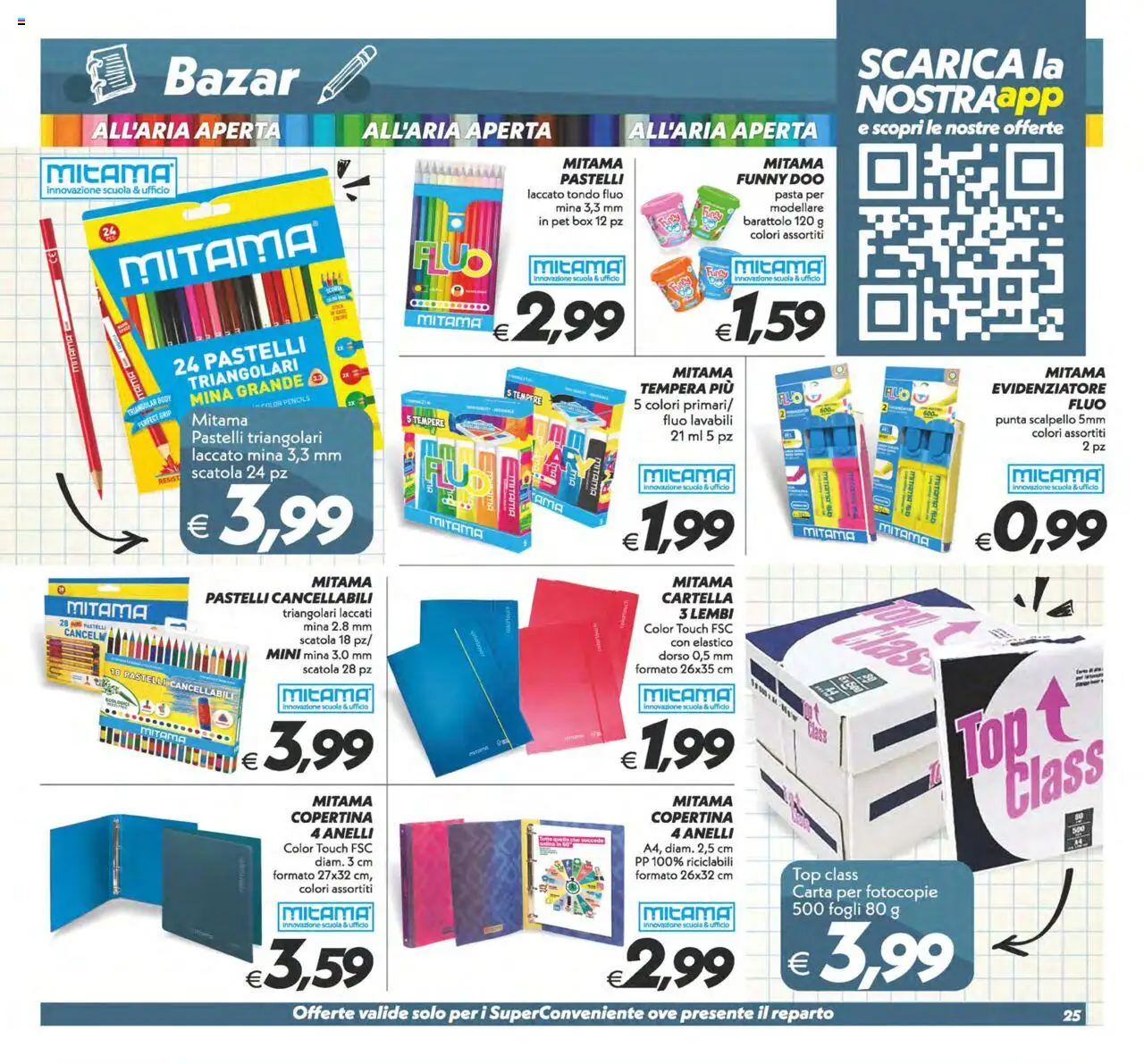 Volantino SuperConveniente del 12.09.2025 | Pagina: 25 | Prodotti: Top, Evidenziatore, Pastelli, Scatola