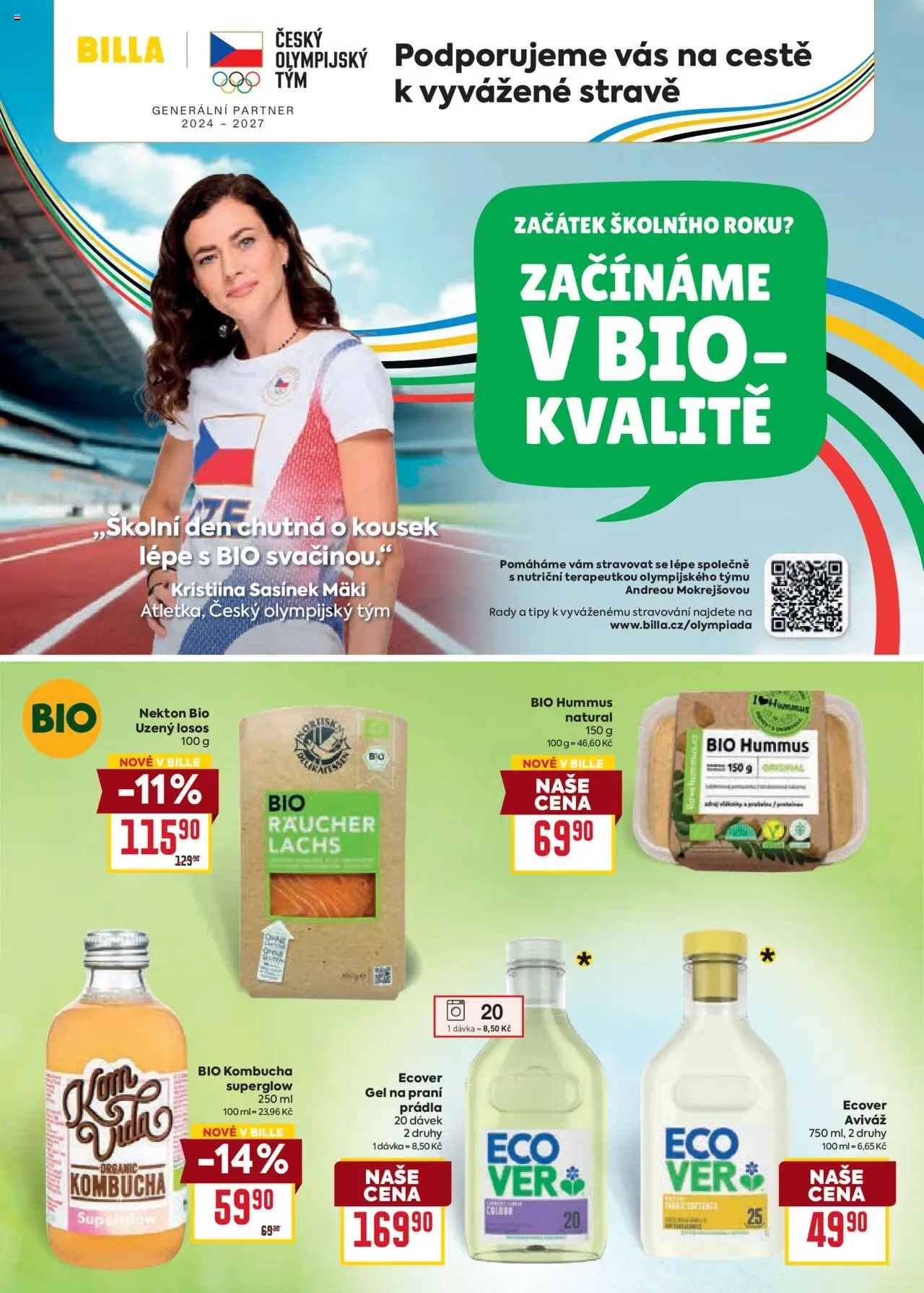 Billa leták - Bio od 01.09.2025 | Strana: 6 | Produkty: Aviváž, Kombucha, Losos, Uzený losos