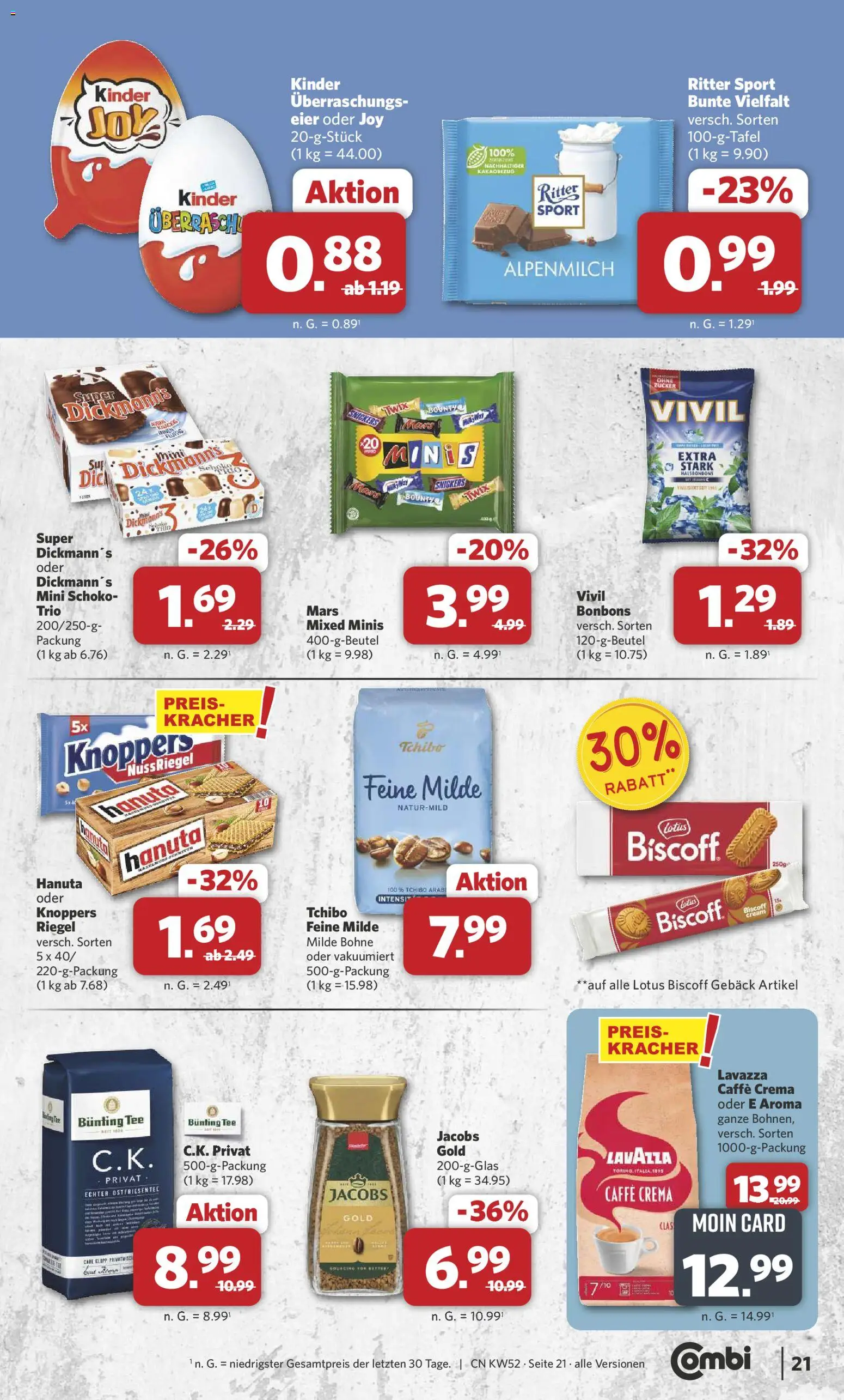 Combi Prospekt 	 – gültig ab 22.12.2025 | Seite: 21 | Produkte: Ritter sport, Mars, Zucker, Tee