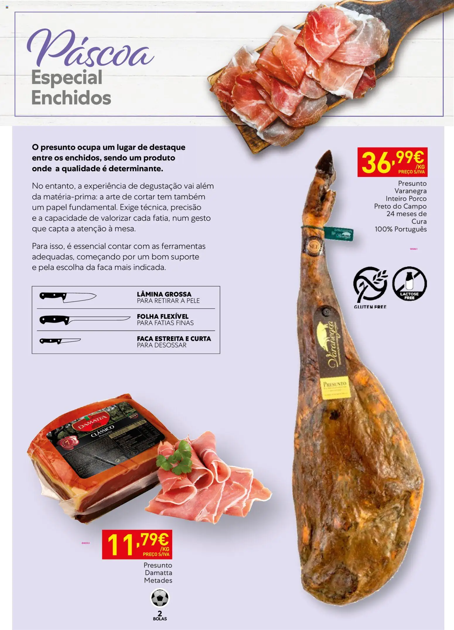 Recheio Horeca │ válido de 17.03.2026 | Página: 18 | Produtos: Faca, Ferramentas, Presunto