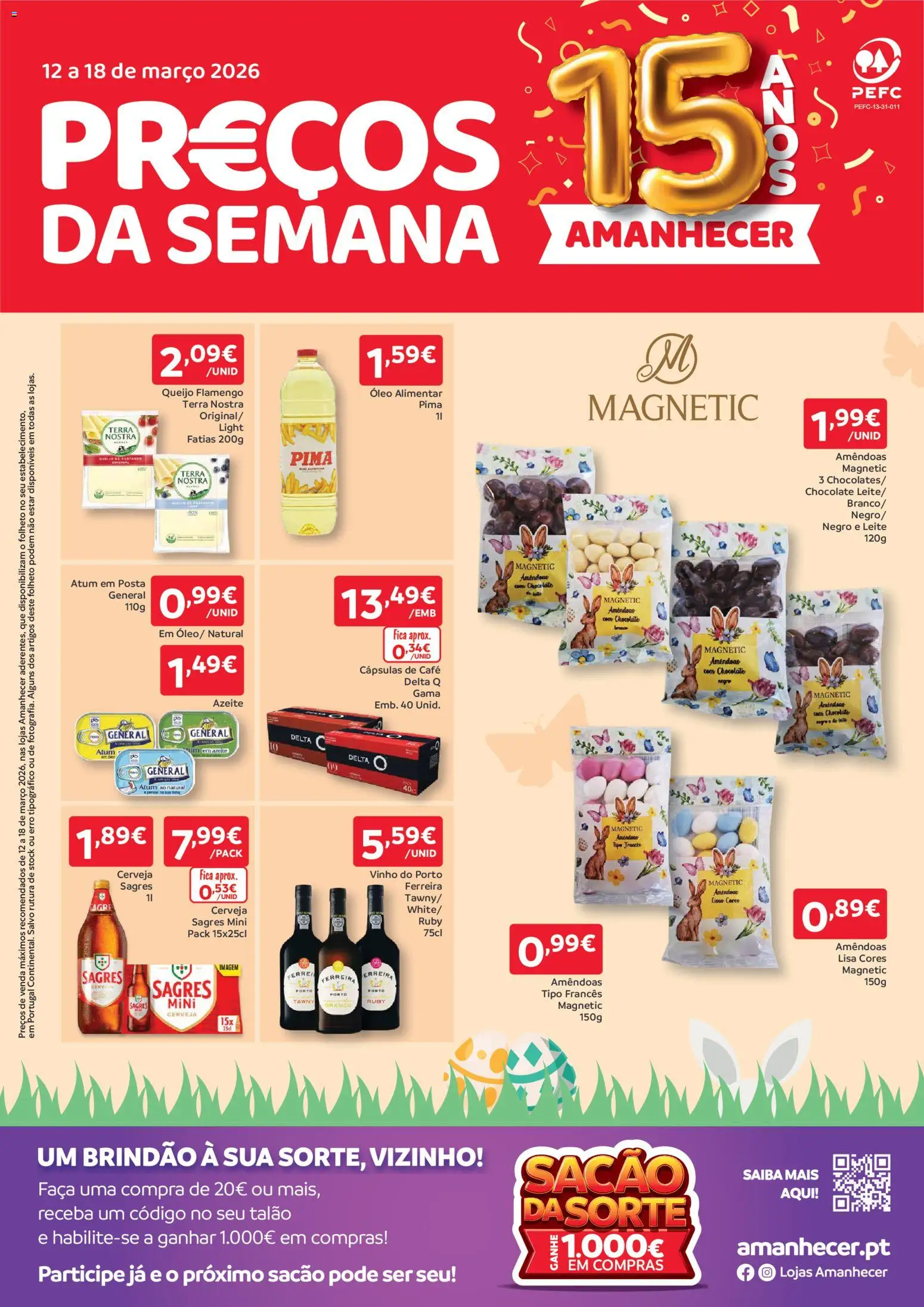 Amanhecer folheto │ válido de 12.03.2026 | Página: 1 | Produtos: Atum, Faca, Café, Chocolate
