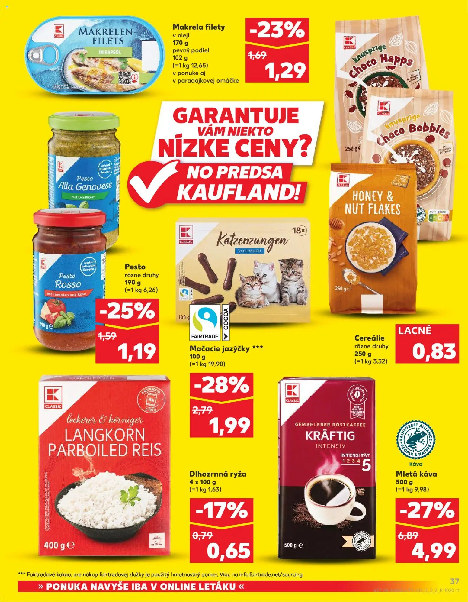 Nové Kaufland akcie – leták je platný od 08.01.2026 | Strana: 37 | Produkty: Káva, Ryža, Cereálie, Kakao