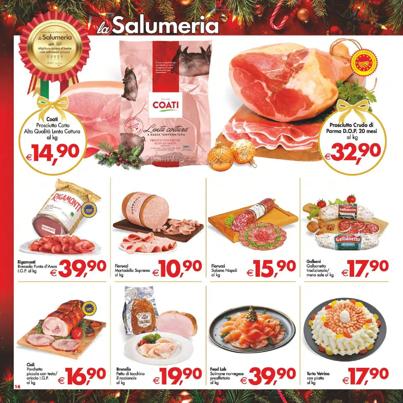 Volantino Decò del 16.12.2025 | Pagina: 14 | Prodotti: Salame, Sale, Prosciutto, Vetrina