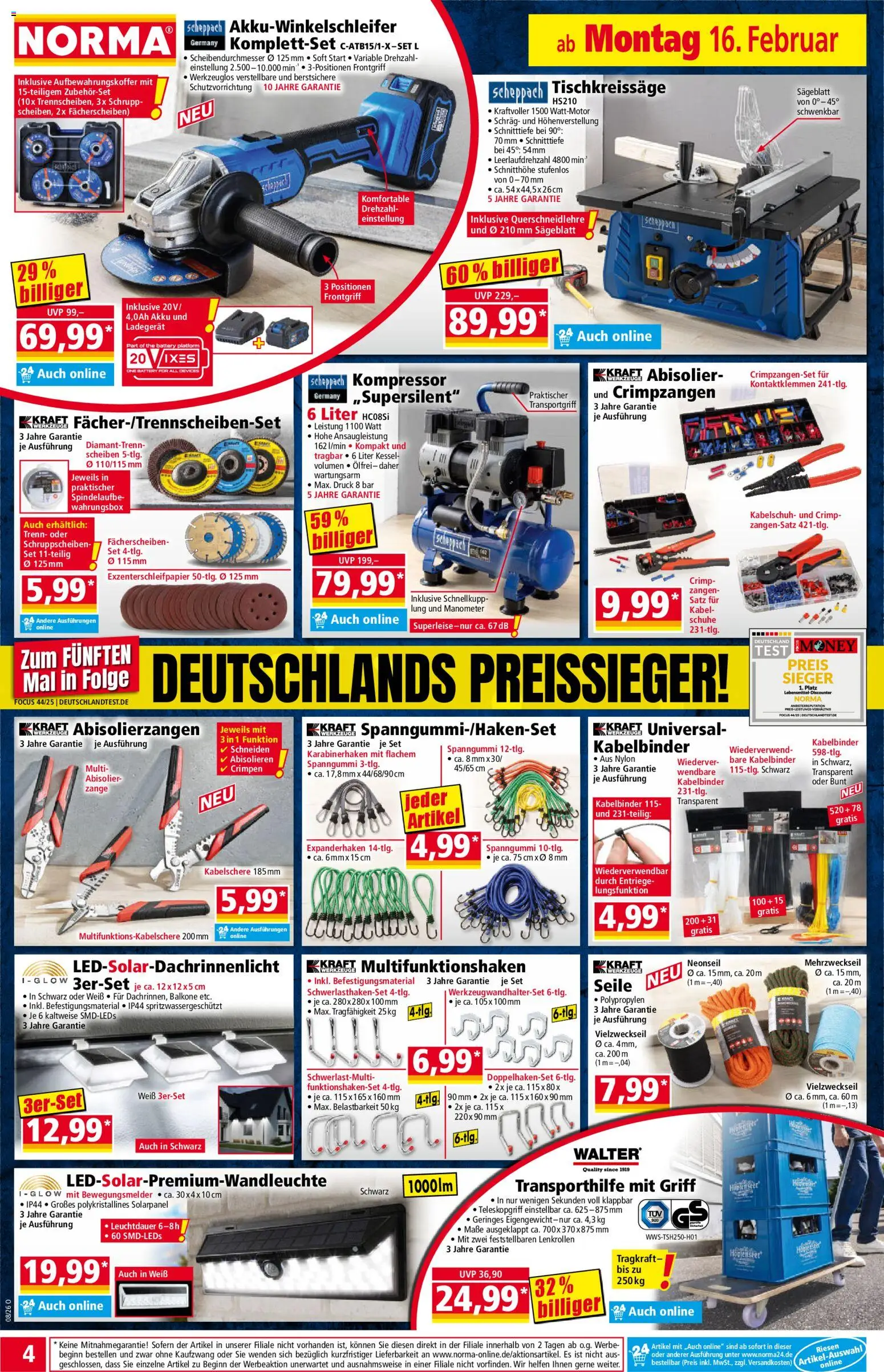 Norma Prospekt 	 – gültig ab 16.02.2026 | Seite: 4 | Produkte: Kabel, Manometer, Ladegerät