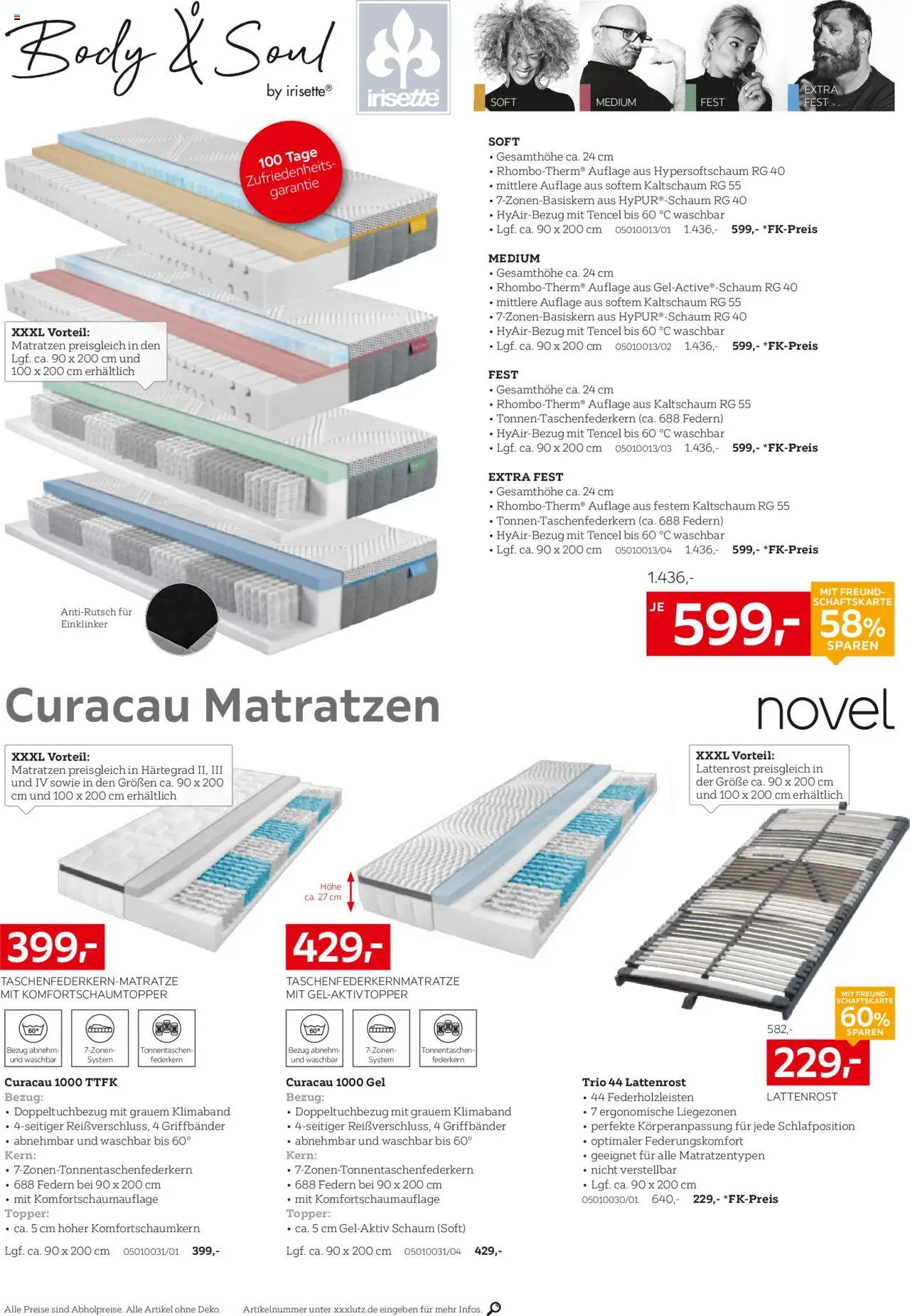 XXXL Lutz Schlafen Spezial – gültig ab 12.10.2025 | Seite: 20 | Produkte: Lattenrost, Topper