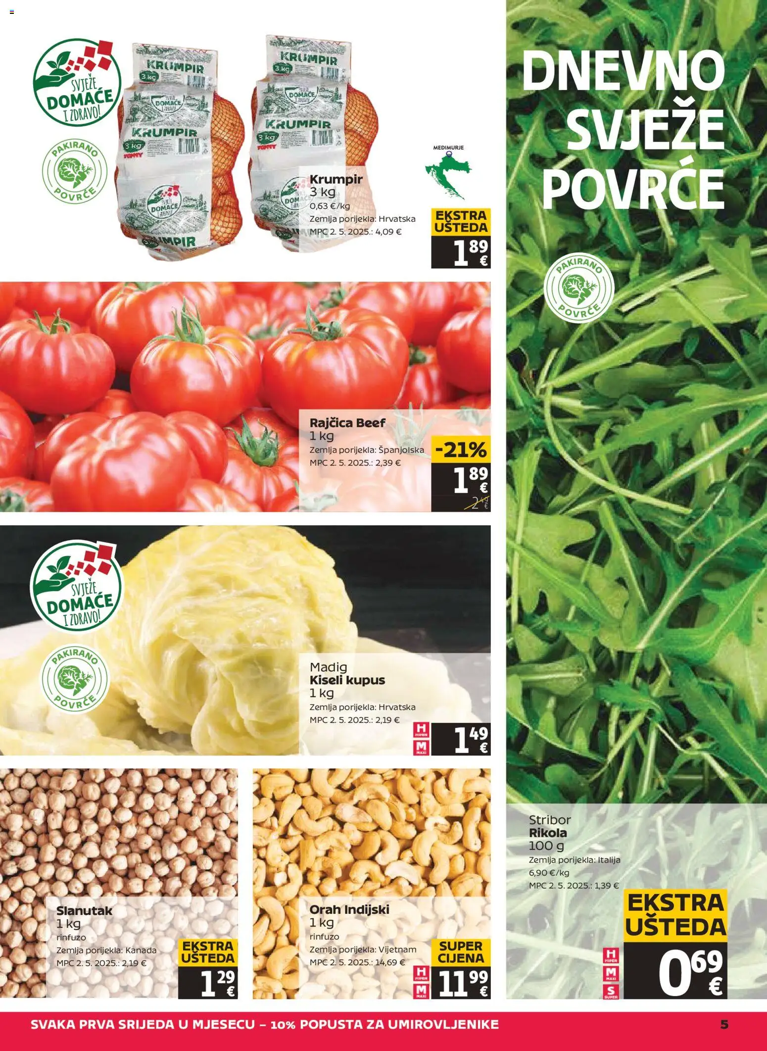 Tommy katalog | vrijedi od 26.02.2026 | Stranica: 5 | Proizvodi: Kupus, Rajčica, Slanutak, Orah