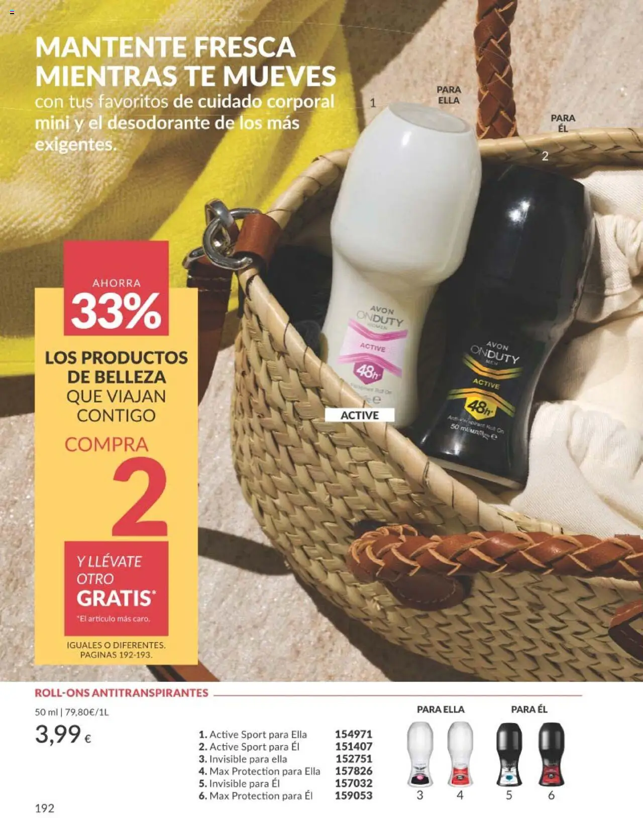 Catálogo AVON campaña 7 │ válido desde el 01.07.2025 | Página: 192 | Productos: Desodorante, Antitranspirante, Té