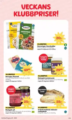 Ekologiskt jordnötssmör, Garant Eko, 350g, flera sorter, jfr-pris 85,57/kg - Förhandsvisning av reklamblad från butik Hemköp aktuell från 12.01.2026 | Sida: 3