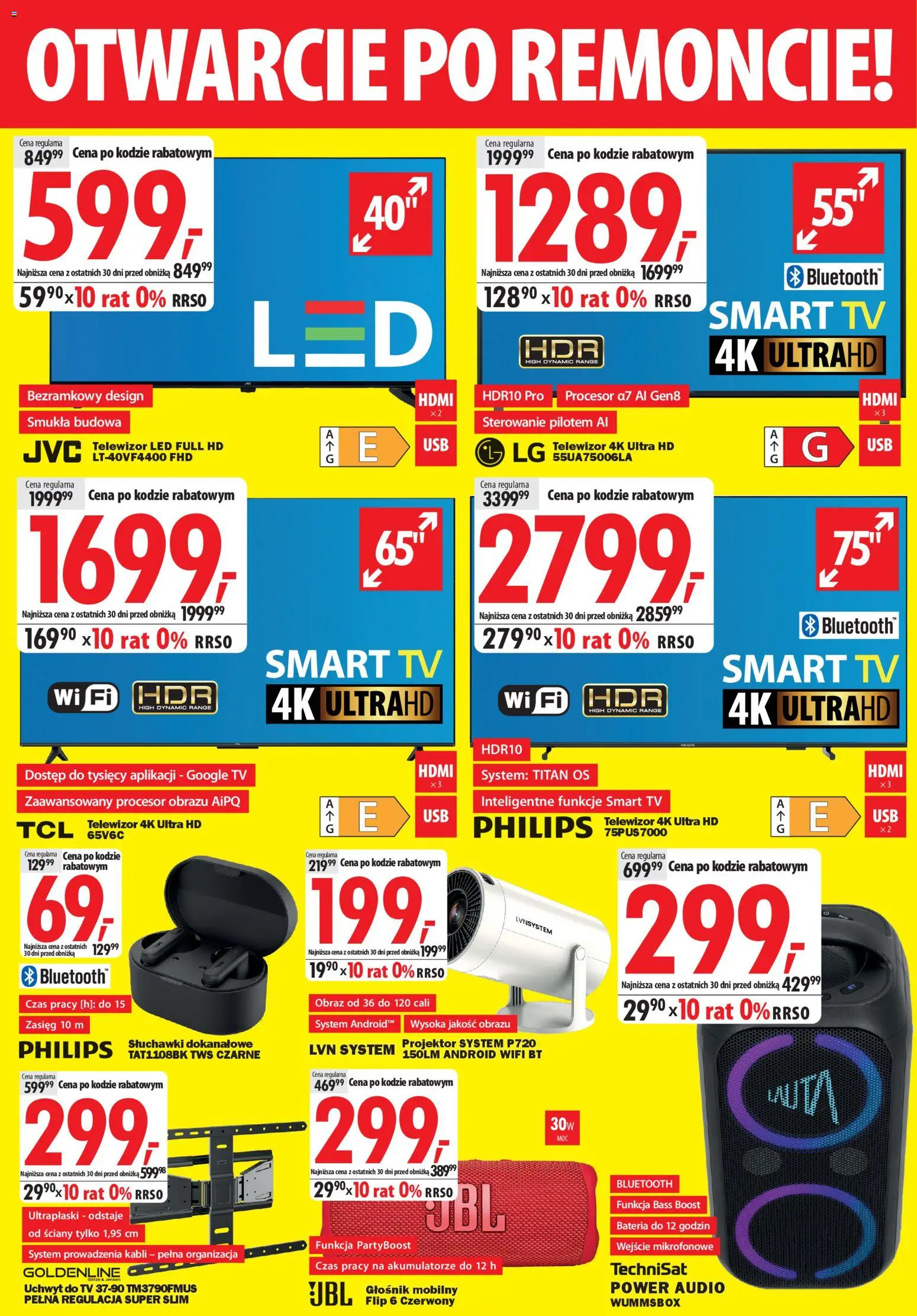 Mediaexpert Gazetka - Otwarcie po remoncie Kościan od 19.02.2026 | Strona: 2 | Produkty: Telewizor, Audio, Słuchawki, Bateria