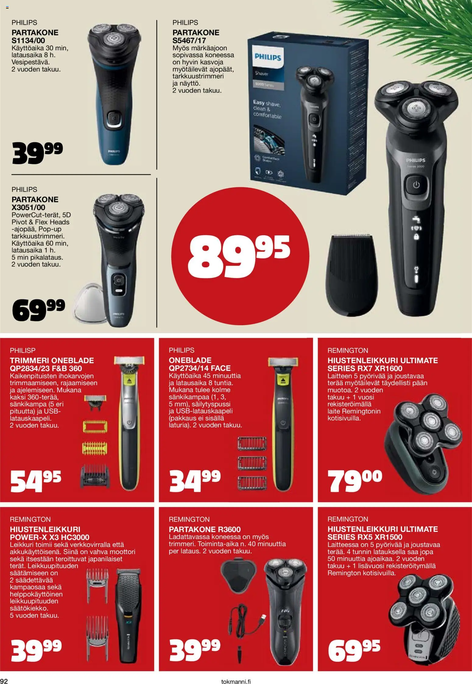 Tokmanni - Joulukuvasto 2025 – voimassa 30.10.2025 alkaen | Sivu: 92 | Tuotteet: USB, Leikkuri, Partakone, Trimmeri