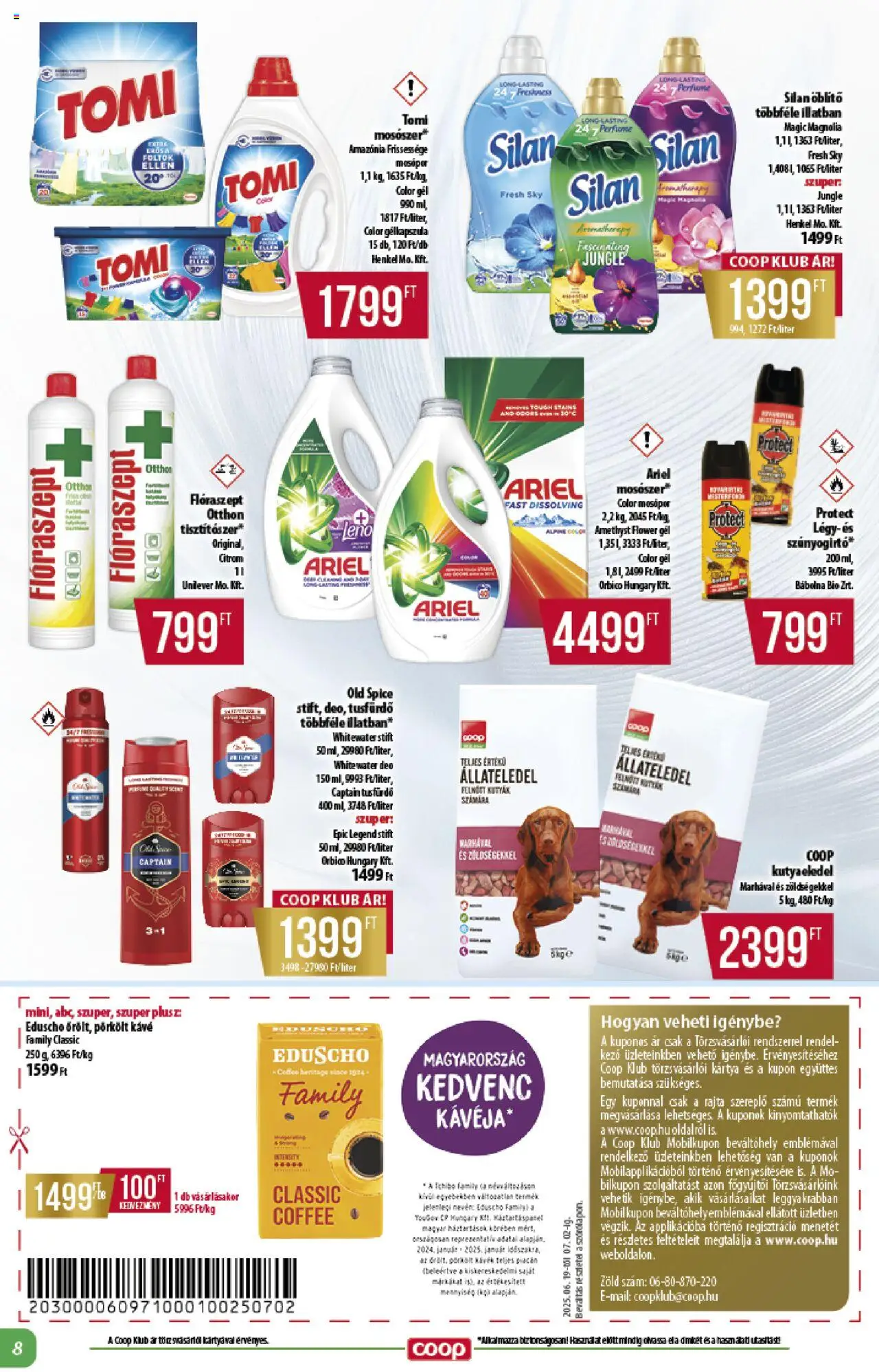 COOP akciós ujság - amely érvényes a következő dátumtól: 19.06.2025 | Oldal: 8 | Termékek: Kávé, Tusfürdő, Mosópor, Citrom