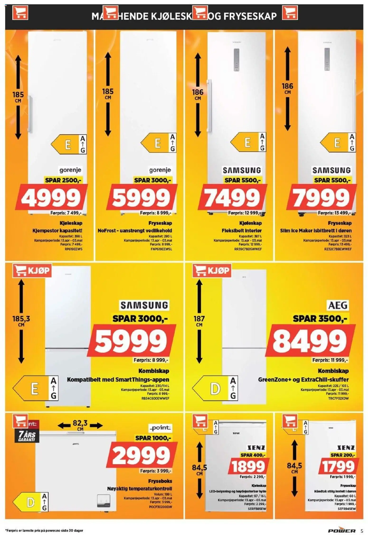 {H1} | Side: 5 | Produkter: Fryseskap, Kjøleskap, Håndtak, Interiør