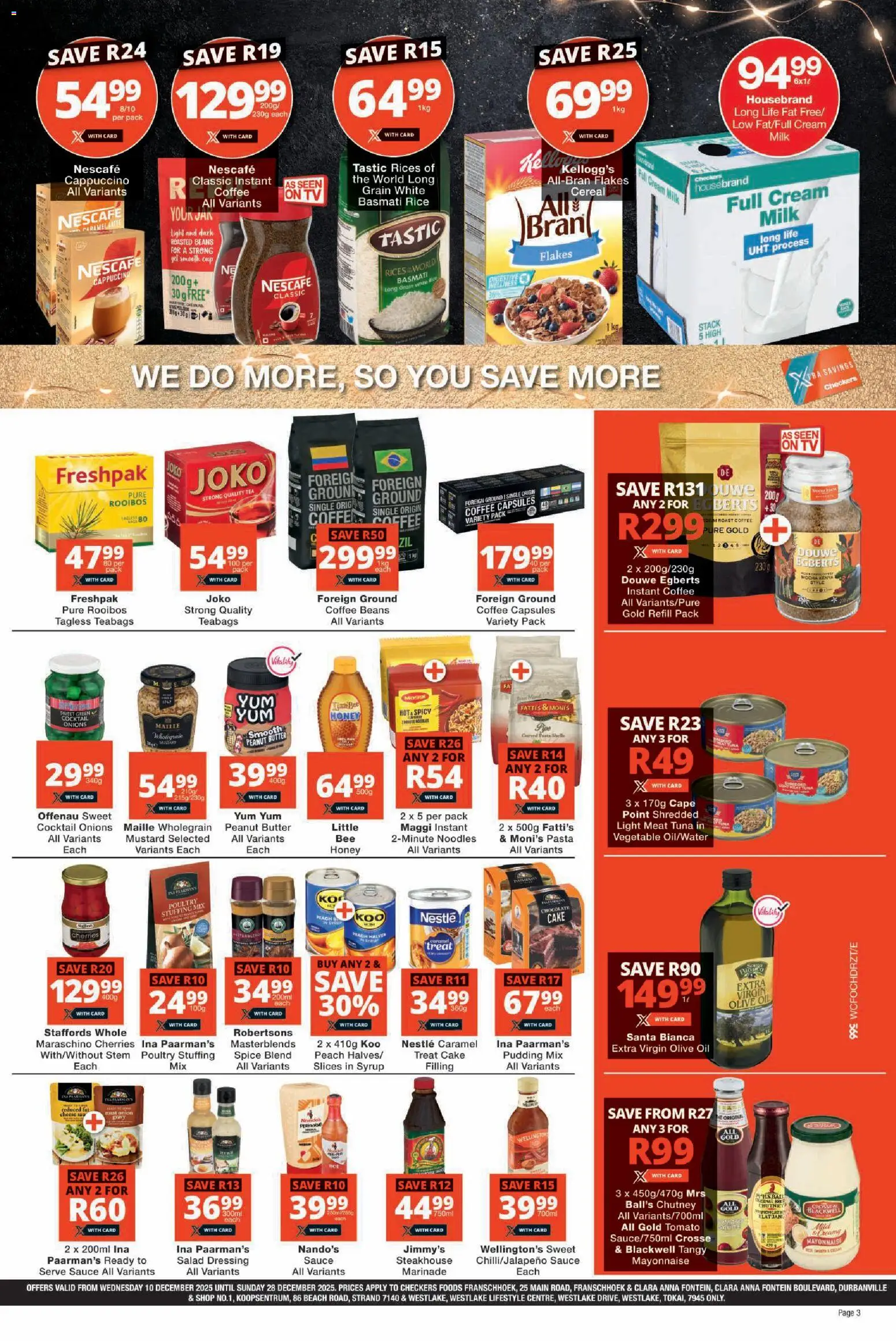 New Checkers catalogue – valid from 10.12.2025 | Page: 3 | Products: Cake, Chutney, Chocolate, Caramel