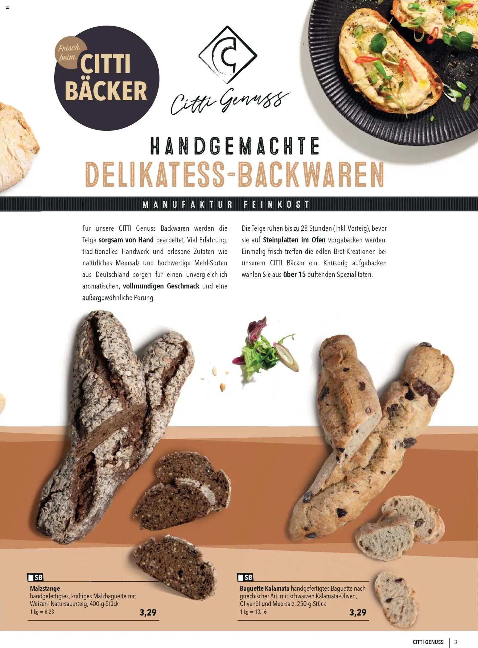 CITTI Markt CITTI Genuss – gültig ab 01.04.2026 | Seite: 3 | Produkte: Ofen, Olivenol, Baguette