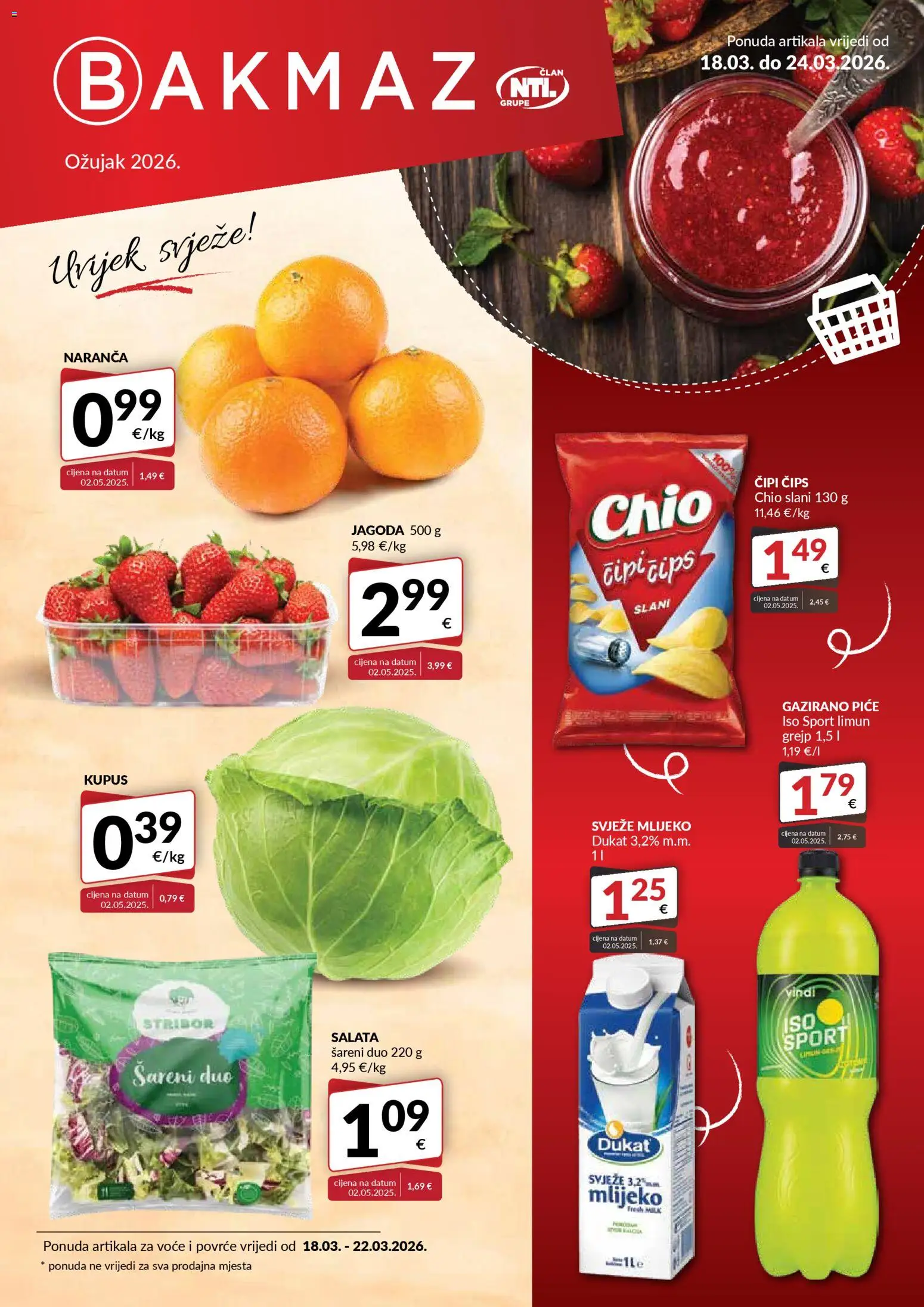 Bakmaz katalog | vrijedi od 18.03.2026 | Stranica: 1 | Proizvodi: Čips, Povrće, Voće, Limun