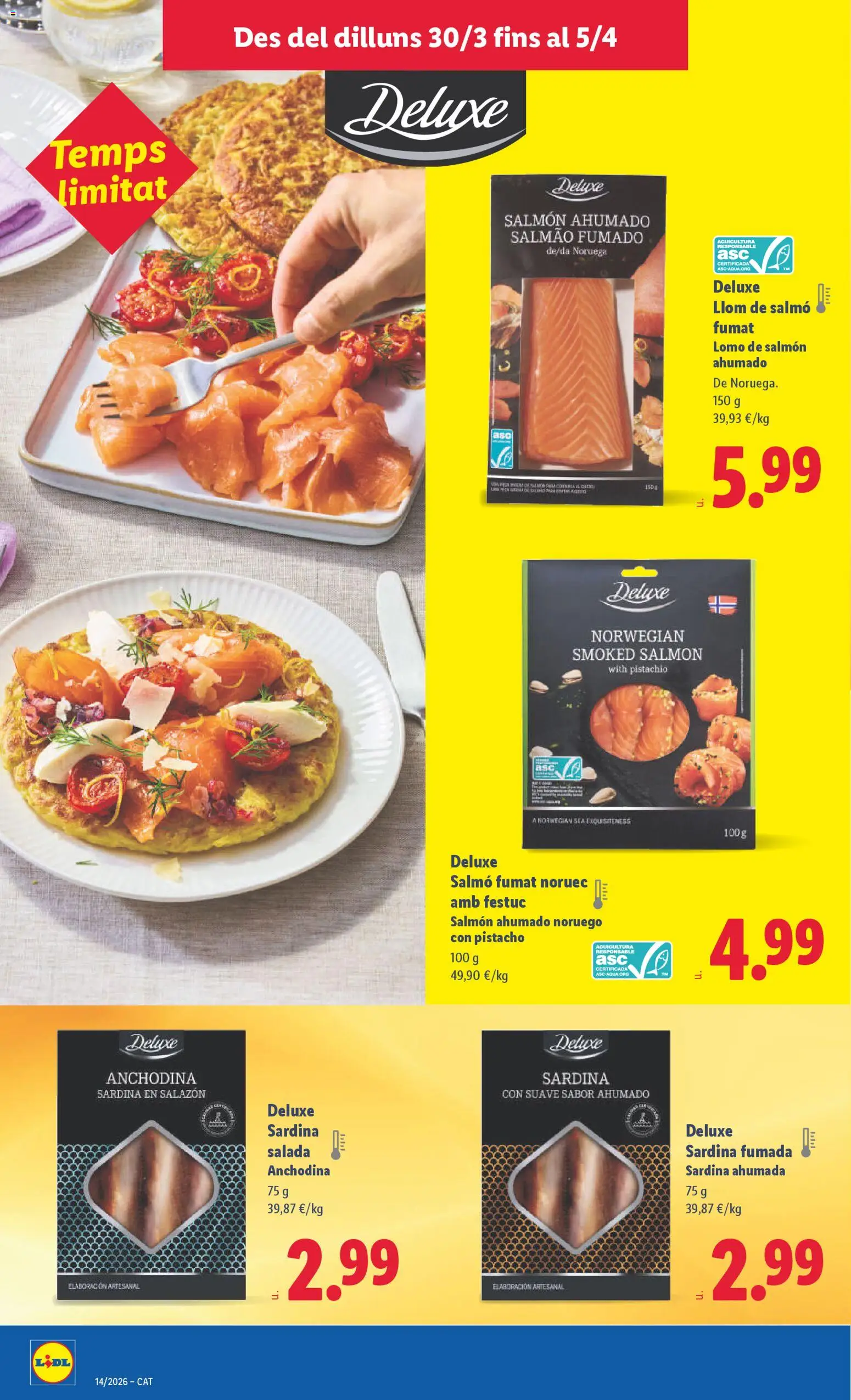 Lidl folleto │ válido desde el 30.03.2026 | Página: 14 | Productos: Salmón ahumado