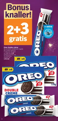 Oreo double crème, Alle varianten, combineren mogelijk. Bijv. double crème rol, 5 rollen van 157 gram - Voorbeeld van een folder van Albert Heijn, geldig van 27.12.2025 | Pagina: 20