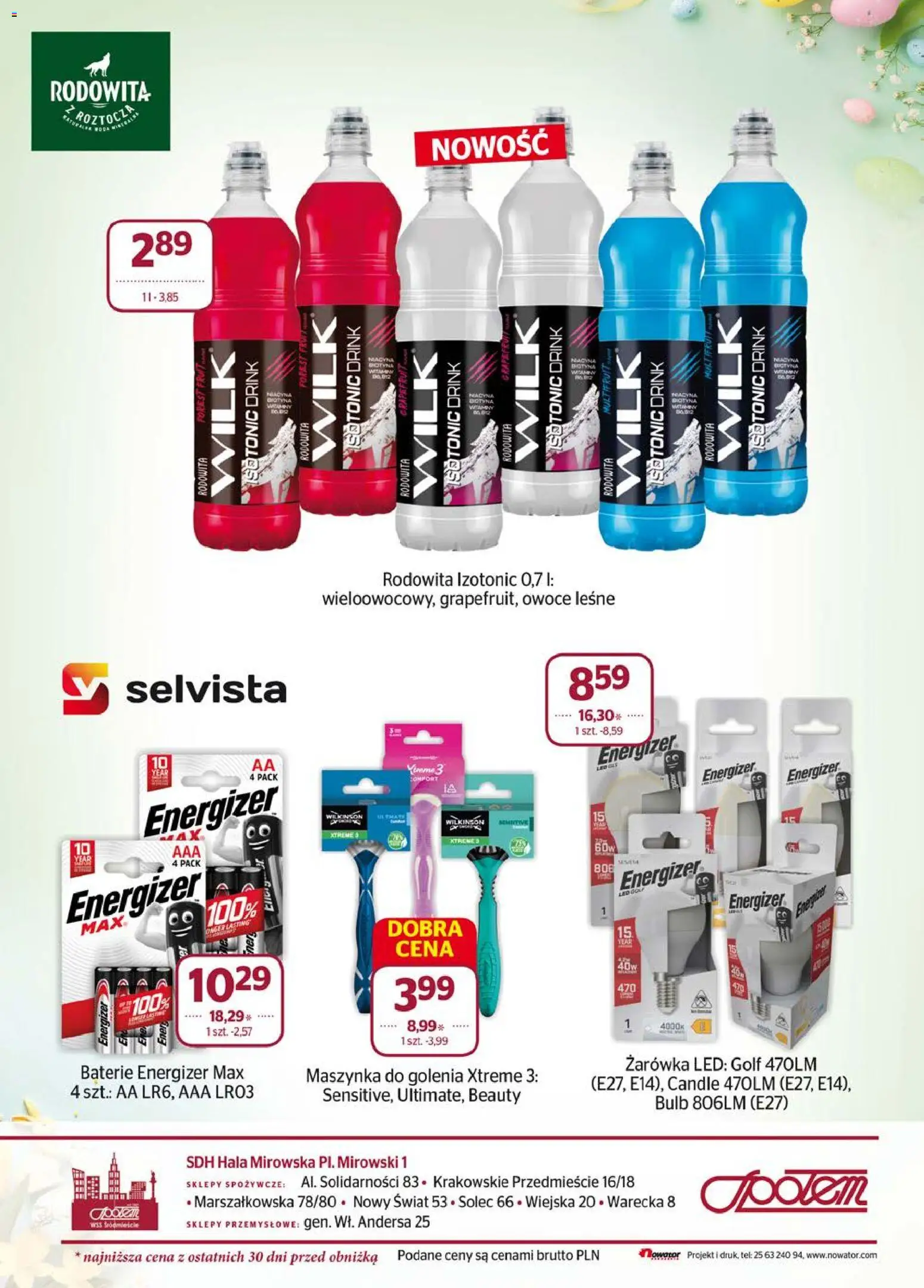 Społem gazetka od 01.03.2026 | Strona: 24 | Produkty: Maszynka do golenia, Baterie, Owoce