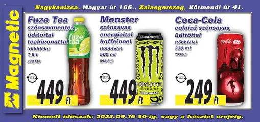 Magnetic akciós ujság - amely érvényes a következő dátumtól: 16.09.2025 | Oldal: 5 | Termékek: Energiaital, Tea