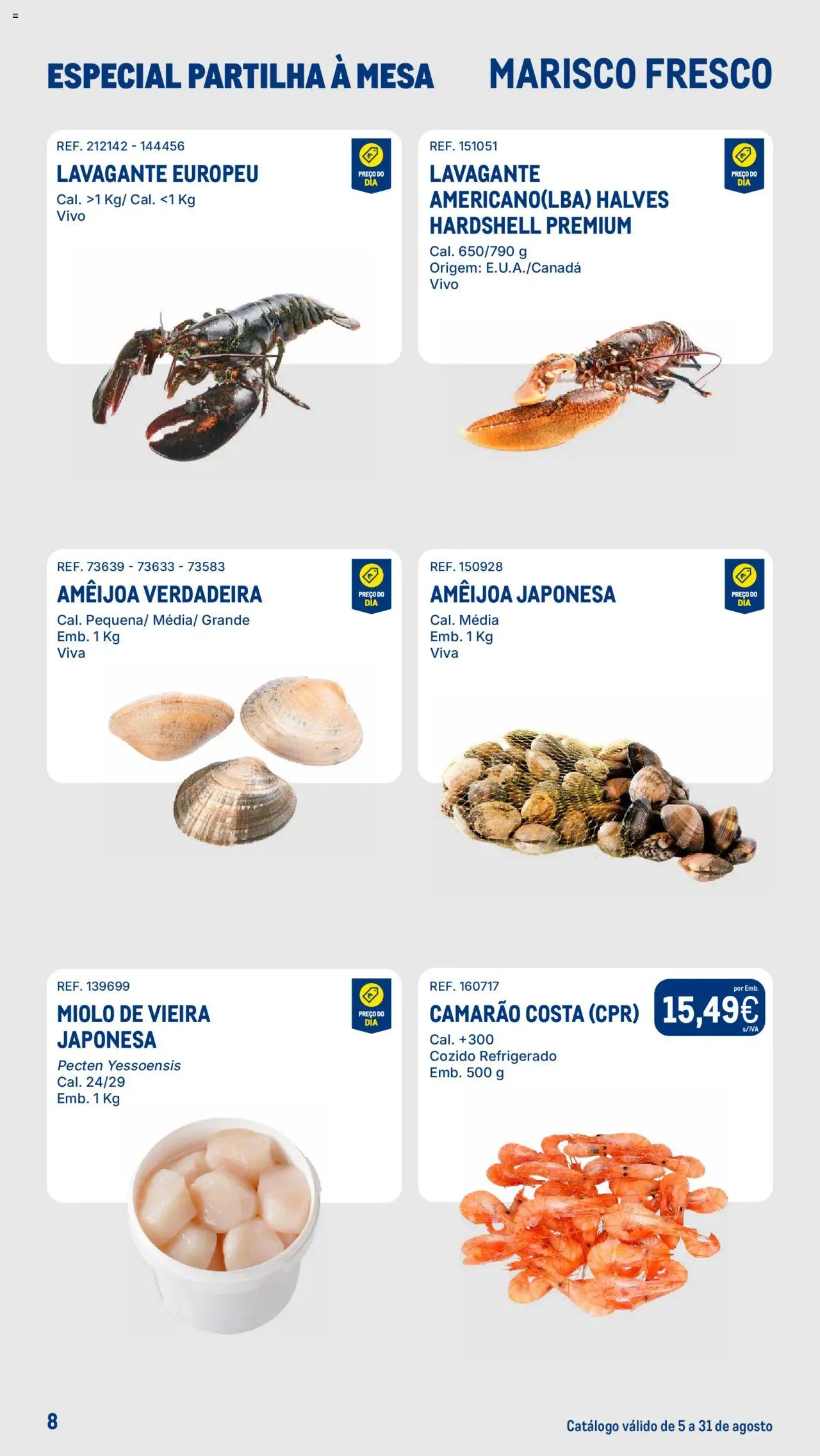 Makro - Especial Partilha à Mesa │ válido de 05.08.2025 | Página: 8 | Produtos: Camarão, Mesa