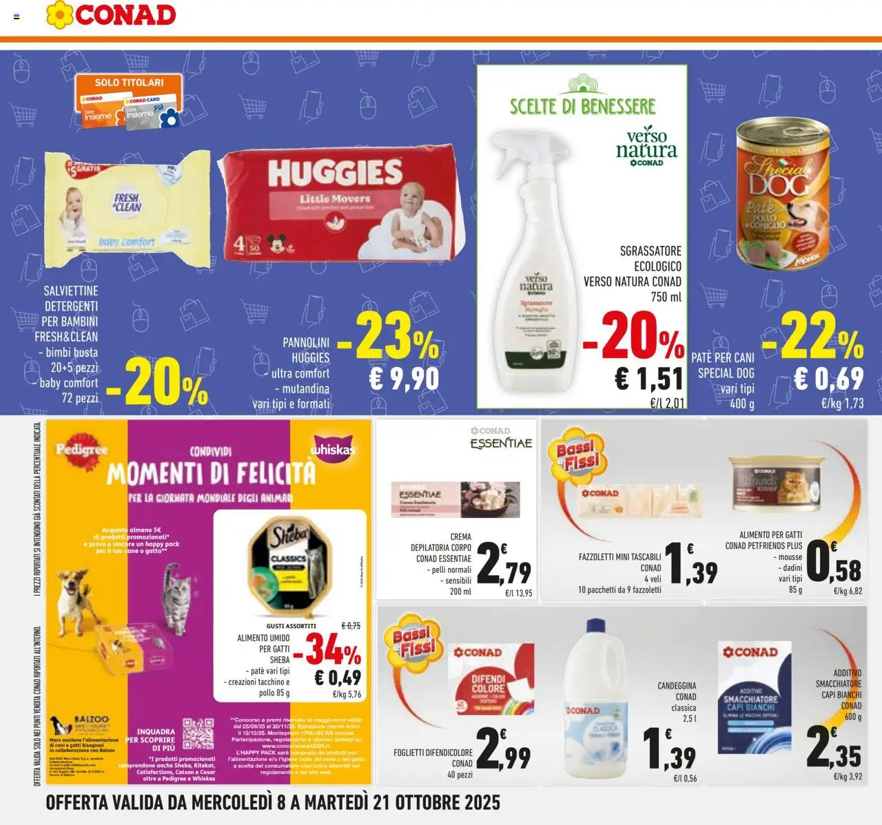 Volantino Conad del 08.10.2025 | Pagina: 40 | Prodotti: Pannolini, Smacchiatore, Fazzoletti, Tacchino