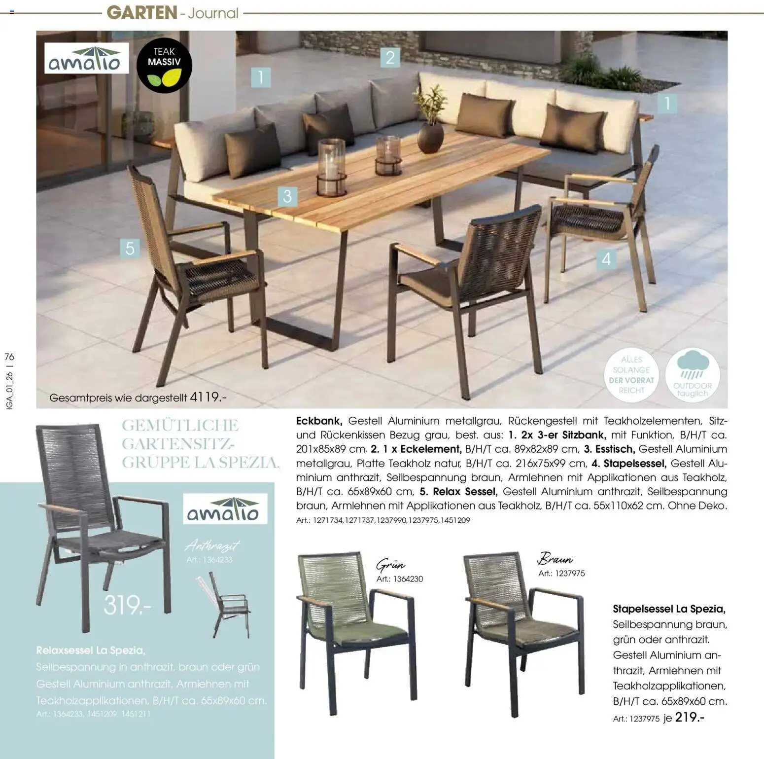 Zurbrüggen Garten Unna – gültig ab 19.03.2025 | Seite: 76 | Produkte: Relaxsessel