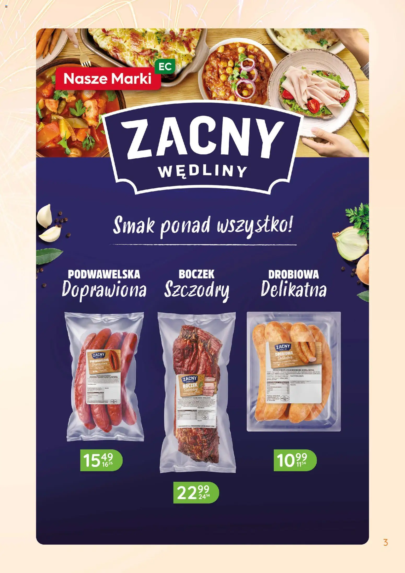 Eurocash Gazetka - Katalog Wędliny od 01.01.2026 | Strona: 3 | Produkty: Kiełbasa, Boczek, Wędliny