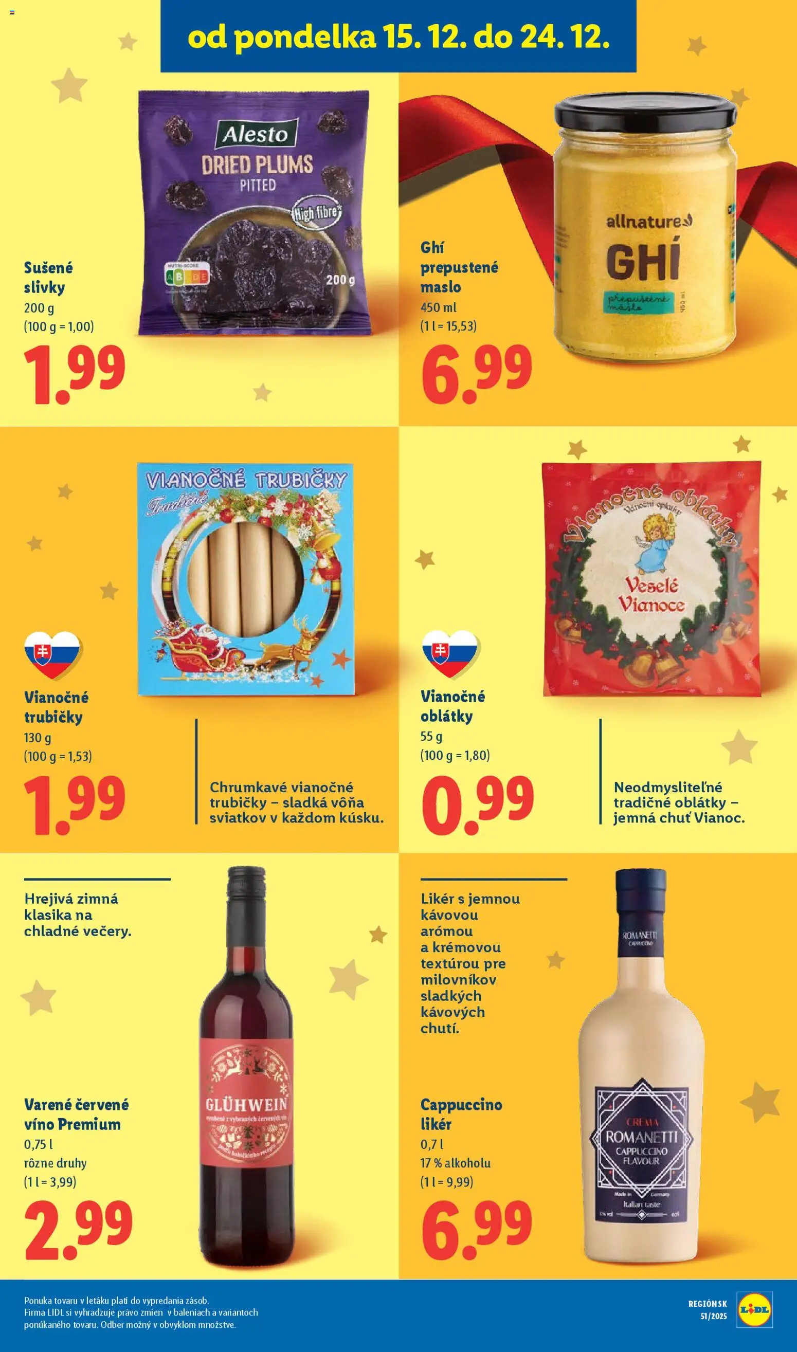 Nové Lidl akcie – leták je platný od 18.12.2025 | Strana: 79 | Produkty: Víno, Červené víno, Slivky, Sušené slivky