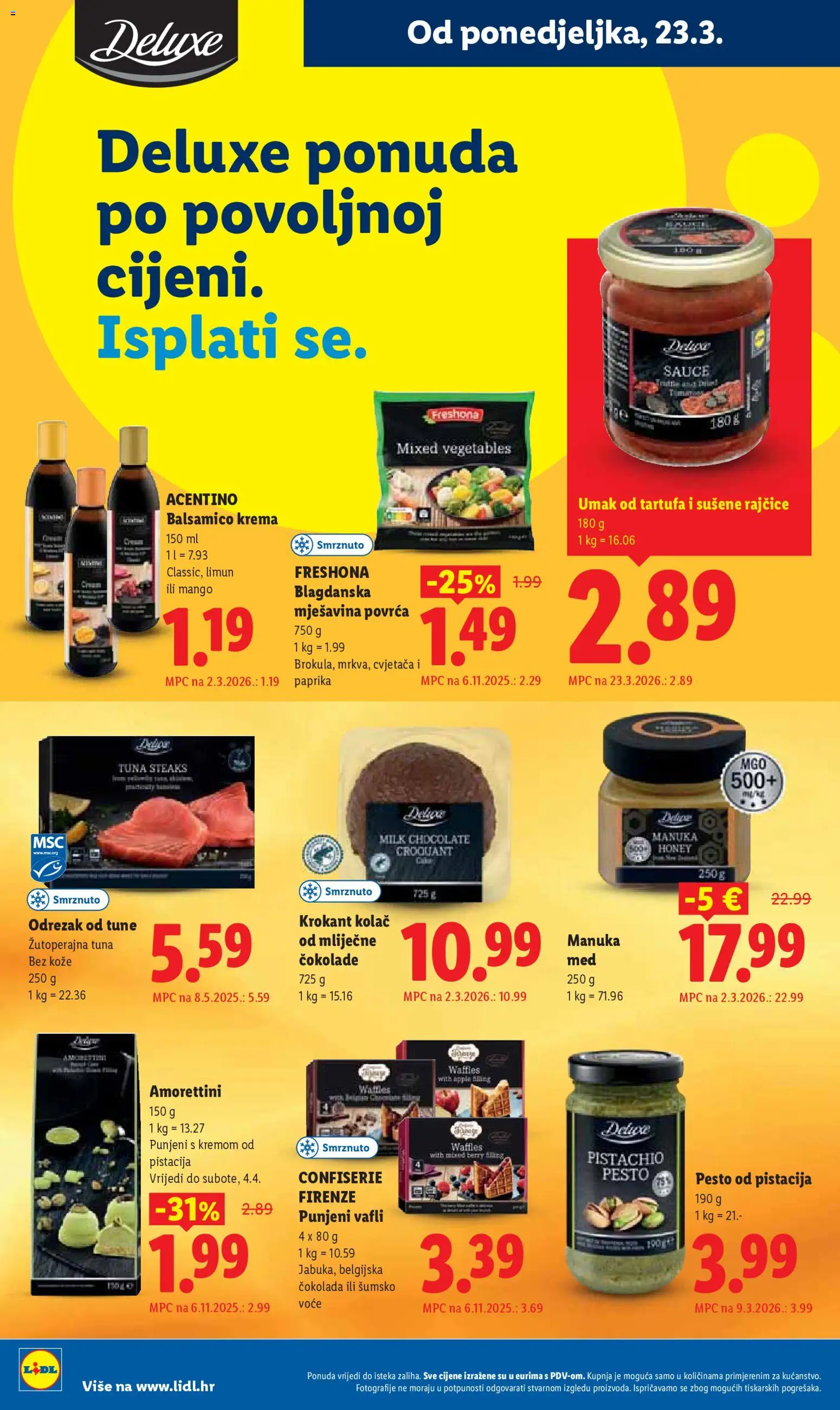 Lidl katalog | vrijedi od 23.03.2026 | Stranica: 14 | Proizvodi: Umak, Vafli, Limun, Mango
