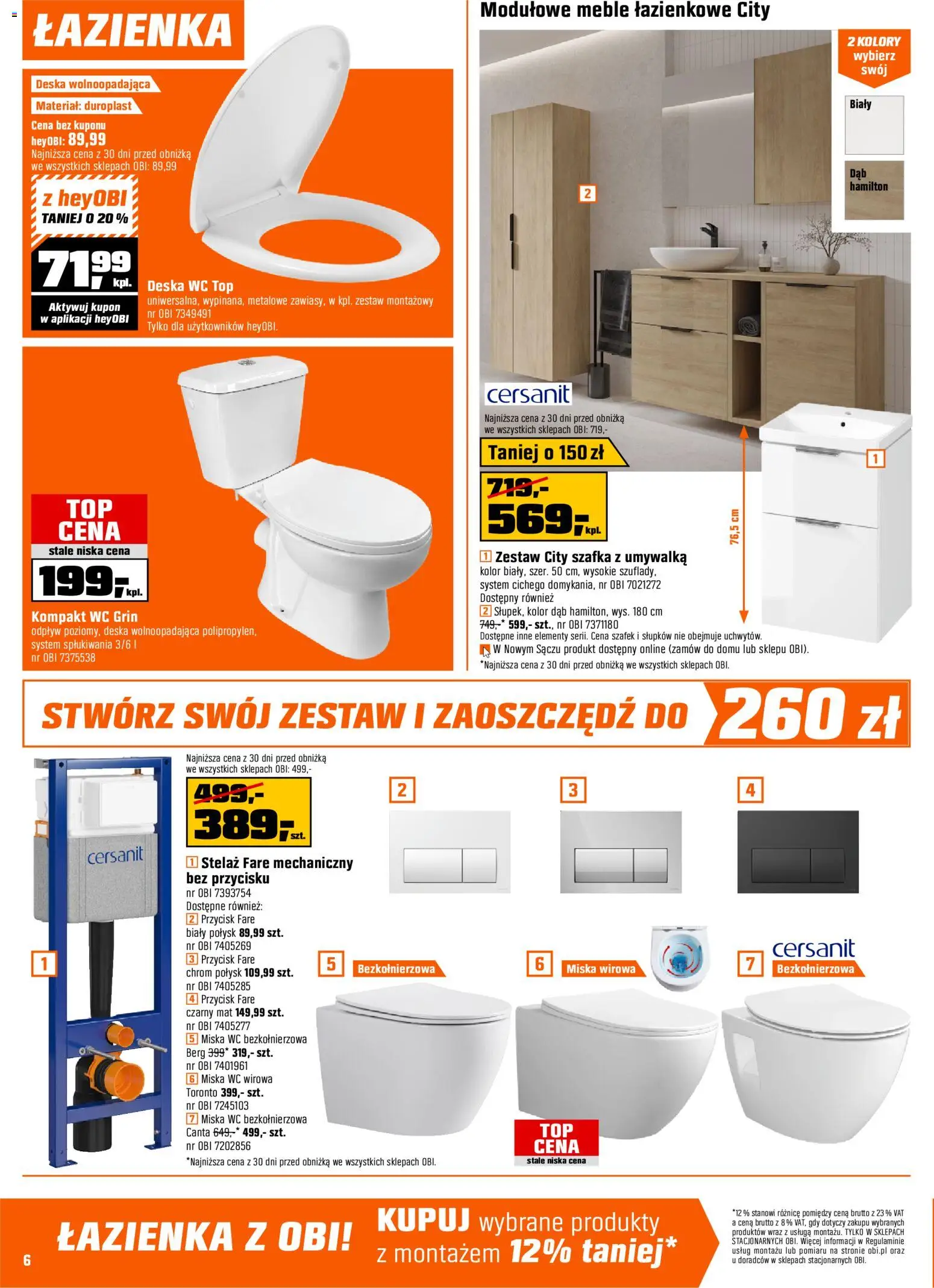 OBI Gazetka od 22.10.2025 | Strona: 6 | Produkty: Top, Umywalka