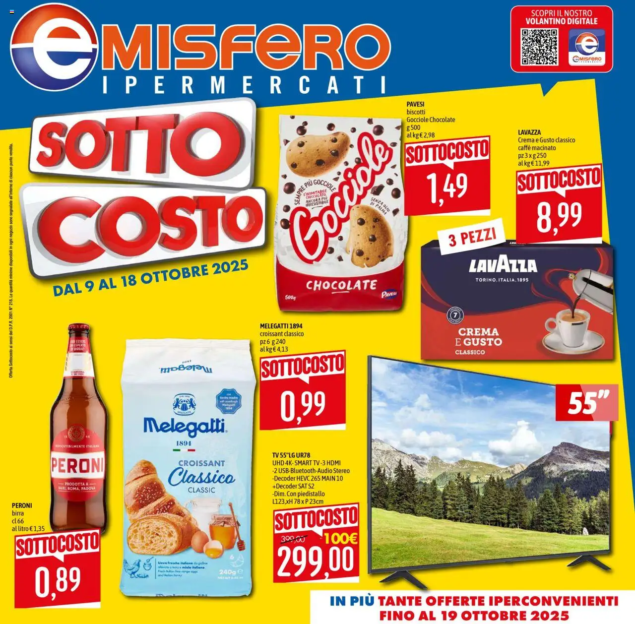 Volantino Emisfero del 09.10.2025 | Pagina: 1 | Prodotti: Uova, Biscotti, Decoder, Olio