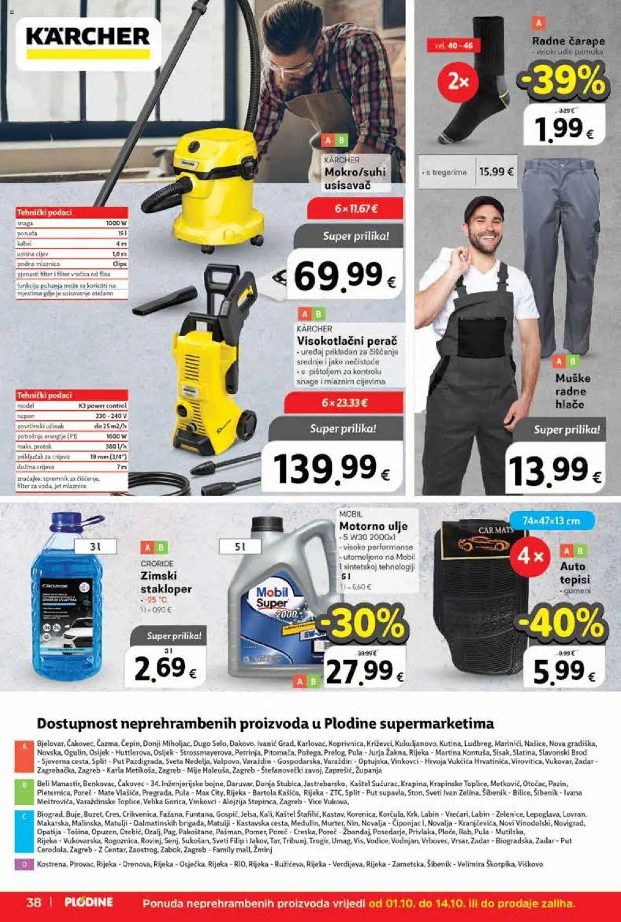 Plodine katalog | vrijedi od 01.10.2025 | Stranica: 38 | Proizvodi: Usisavač, Motorno ulje, Čarape, Kabel