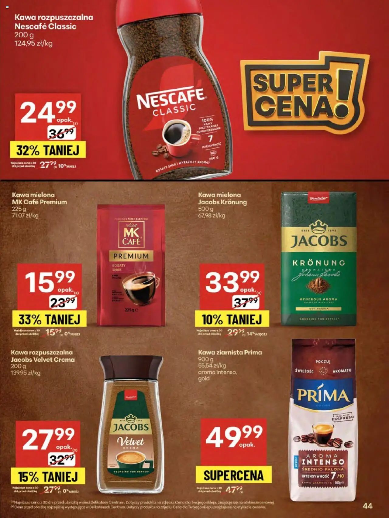 Delikatesy Centrum Gazetka od 07.08.2025 | Strona: 44 | Produkty: Nescafe, Kawa rozpuszczalna, Delikatesy, Kawa