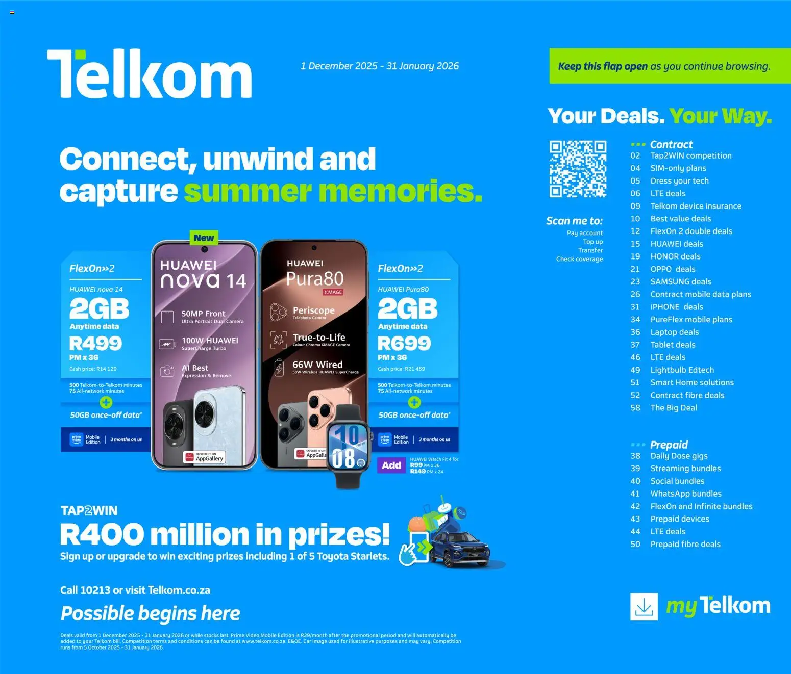 New Telkom catalogue – valid from 01.12.2025 | Page: 1 | Products: Data, Watch, Tablet, Laptop