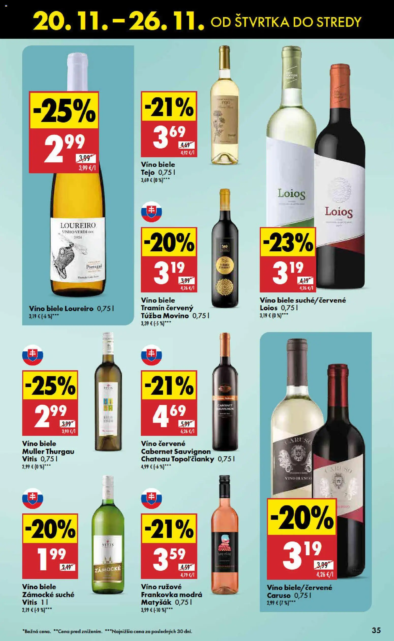 Nové Biedronka akcie – leták je platný od 20.11.2025 | Strana: 35 | Produkty: Biele víno, Víno