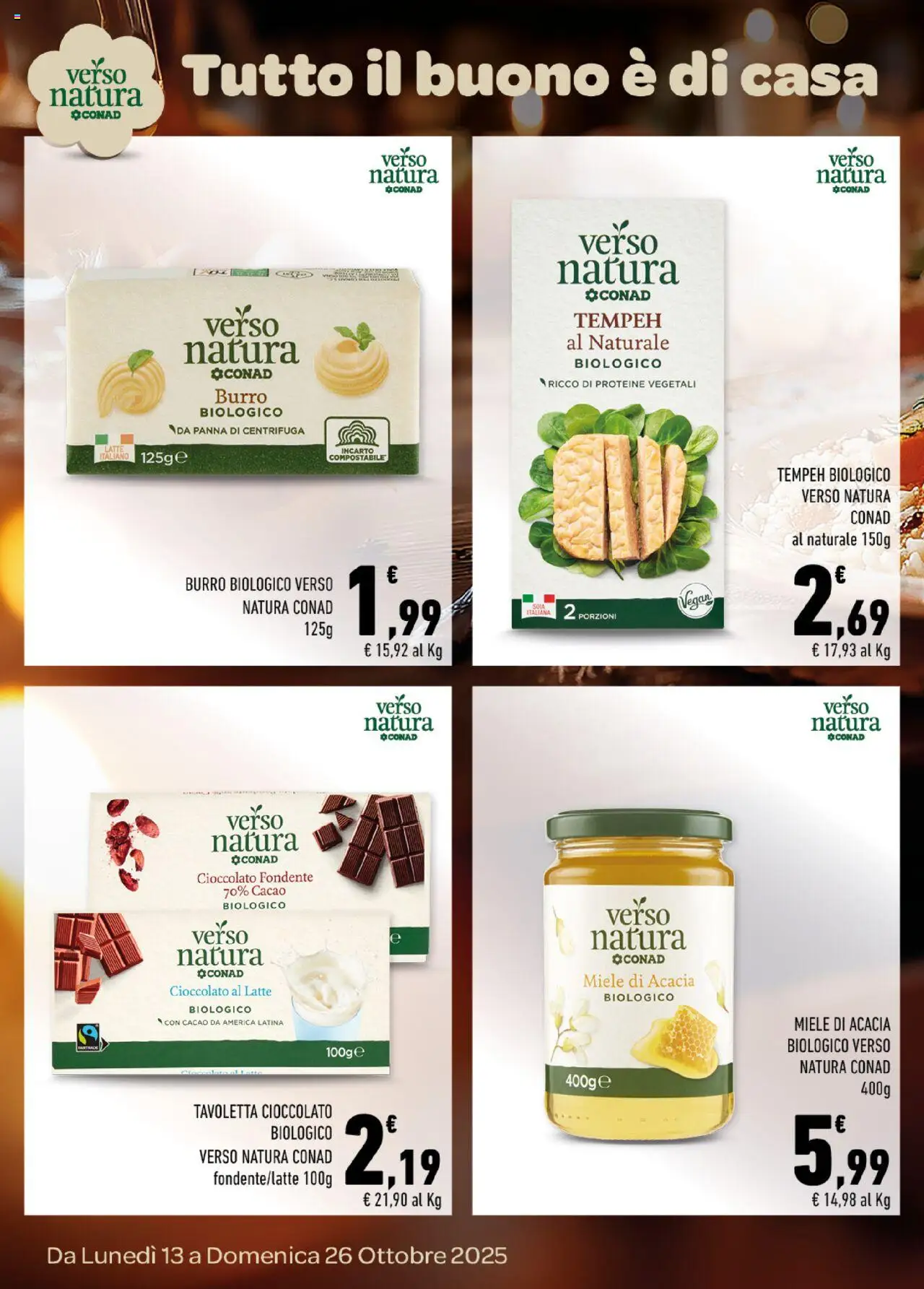 Volantino Conad del 13.10.2025 | Pagina: 6 | Prodotti: Cioccolato, Centrifuga, Panna, Burro